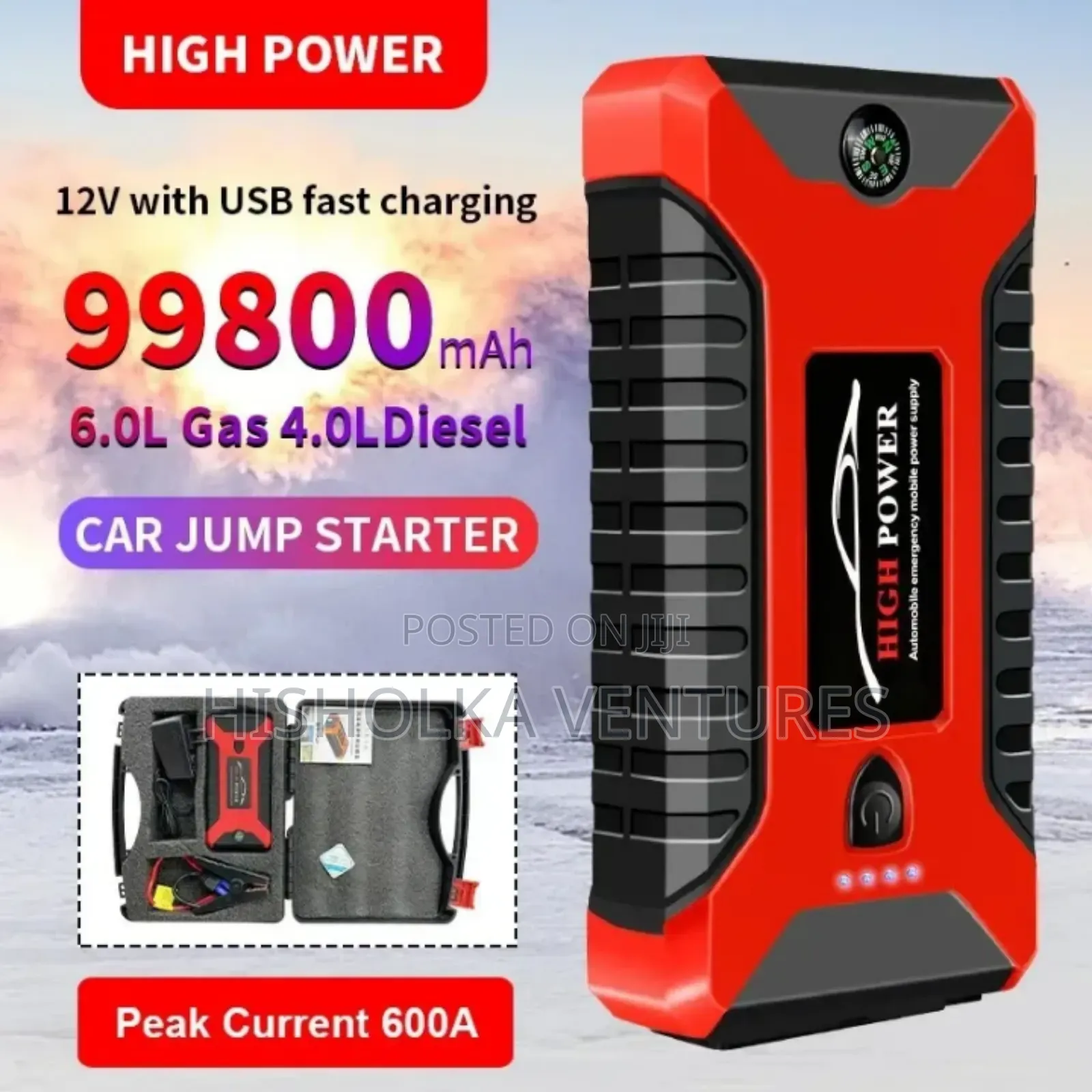 Smart Car Jump Starter Power Bank/ Car Battery Jumper Tyre Inflator