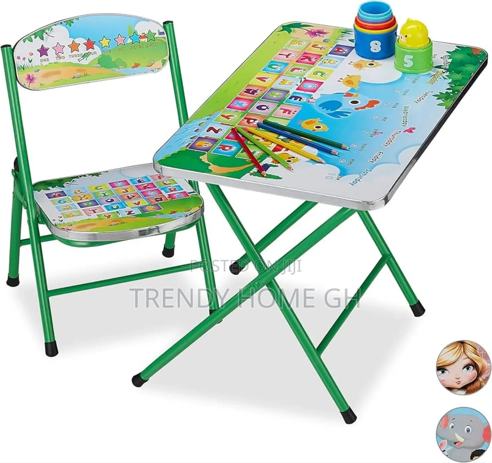 Foldable Kids Learning Table Strong, Colorful Educational.