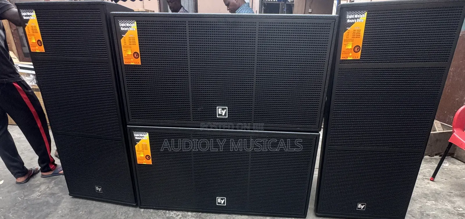 Double Bass and Full Range Ev With Full Amplifier Set