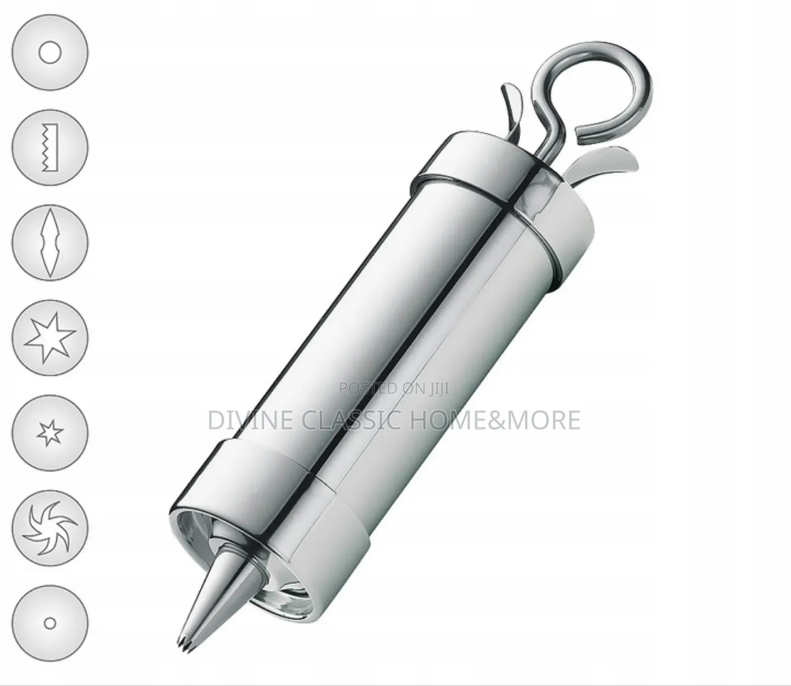 Küchenprofi Piping Syringe With 7 Various Tips, 200ml Stainless Steel