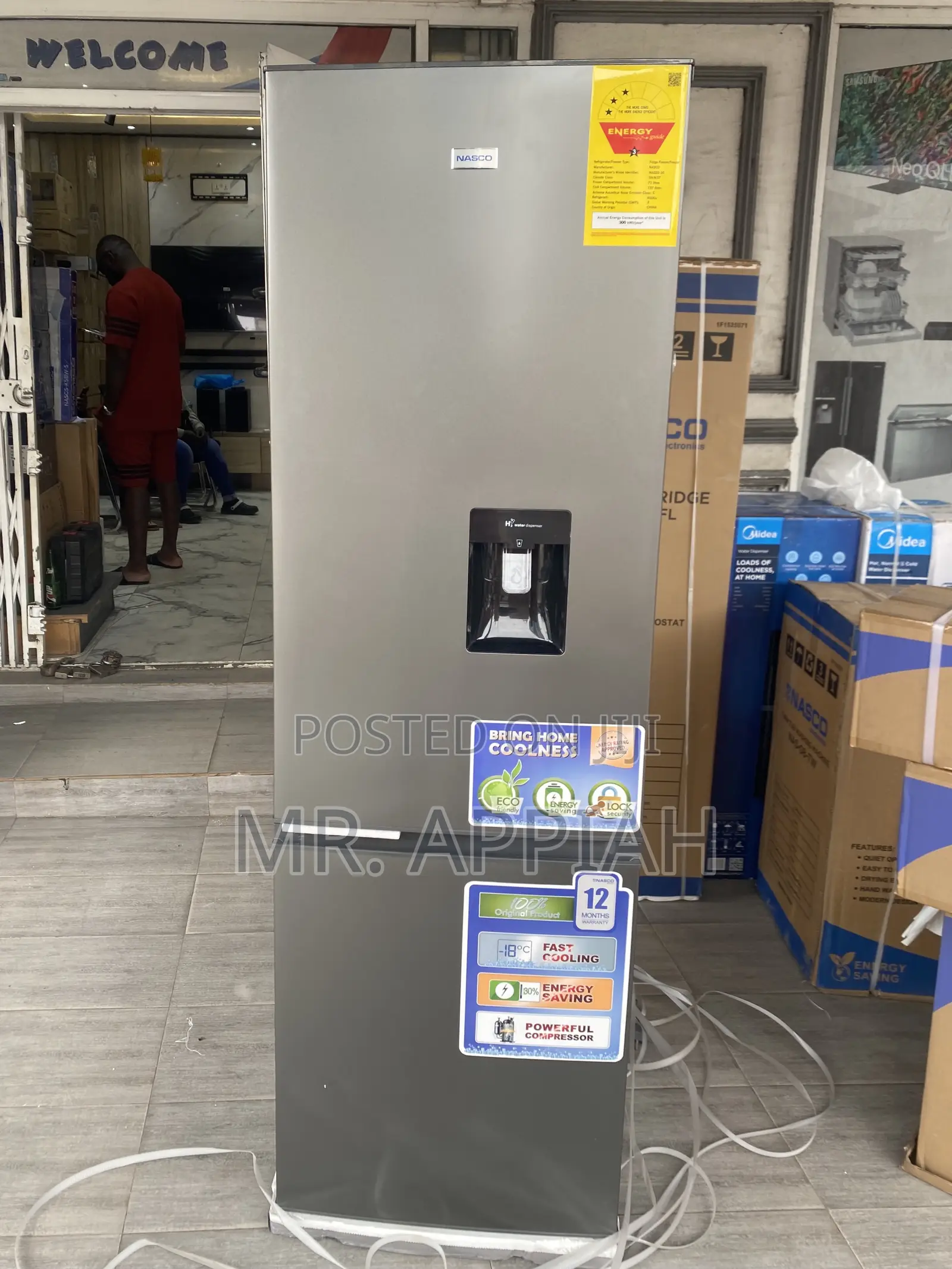 Energy Efficient Nasco Nasd2-40wd 309l Double Door Fridge(Gray) 