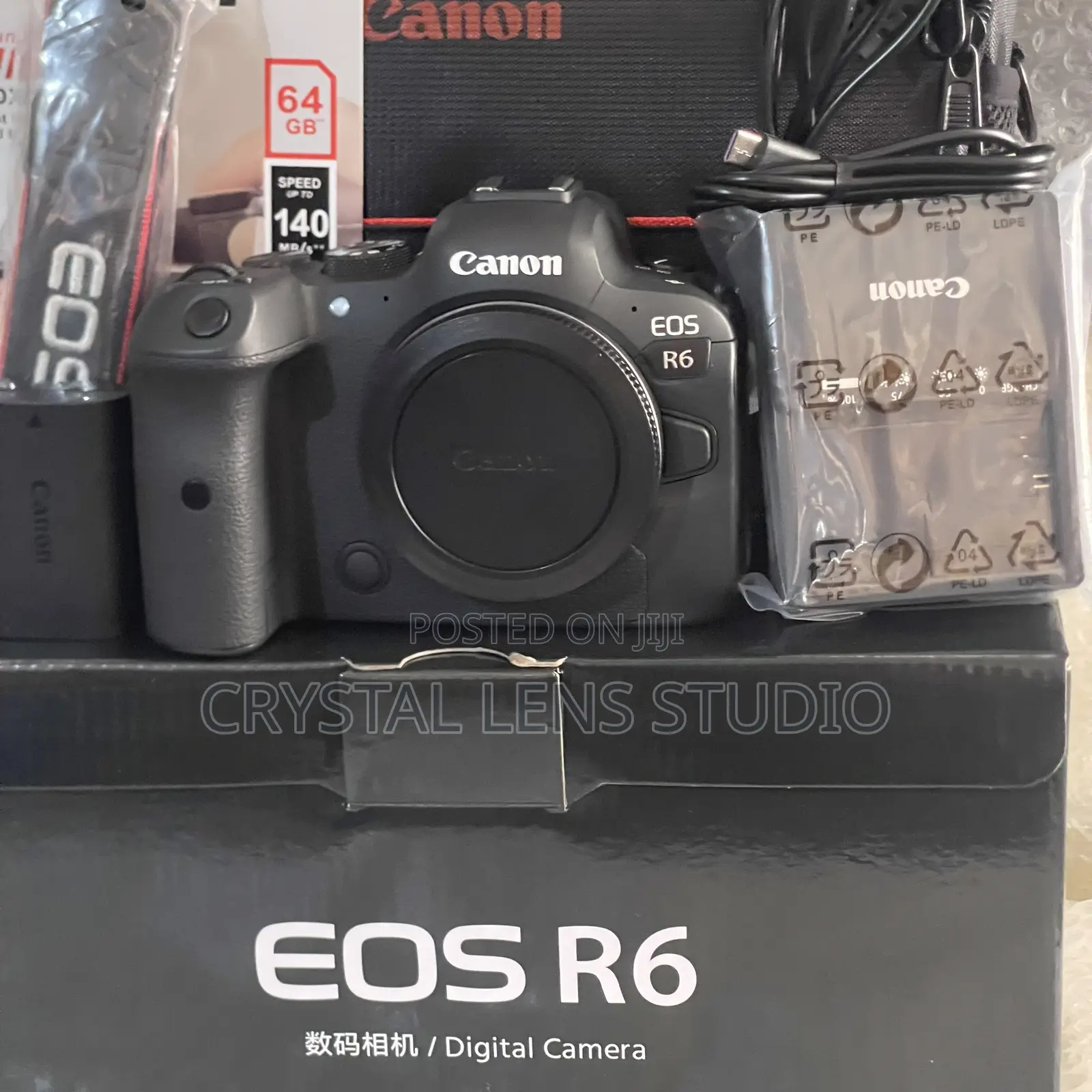 Eos R6 With Charger,Battery,Strap,Bag and Sd Card