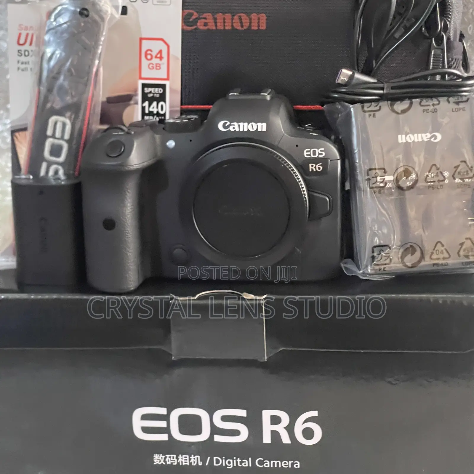 Eos R6 With Charger,Battery,Strap,Bag and Sd Card