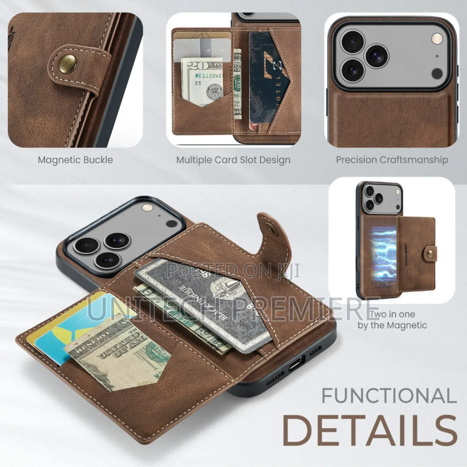 iPhone Luxury Detachable Flip Wallet Case