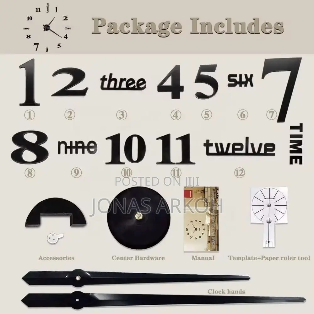 3d Diy Wall Clock Acrylic Mirror Decoration Wall Clock