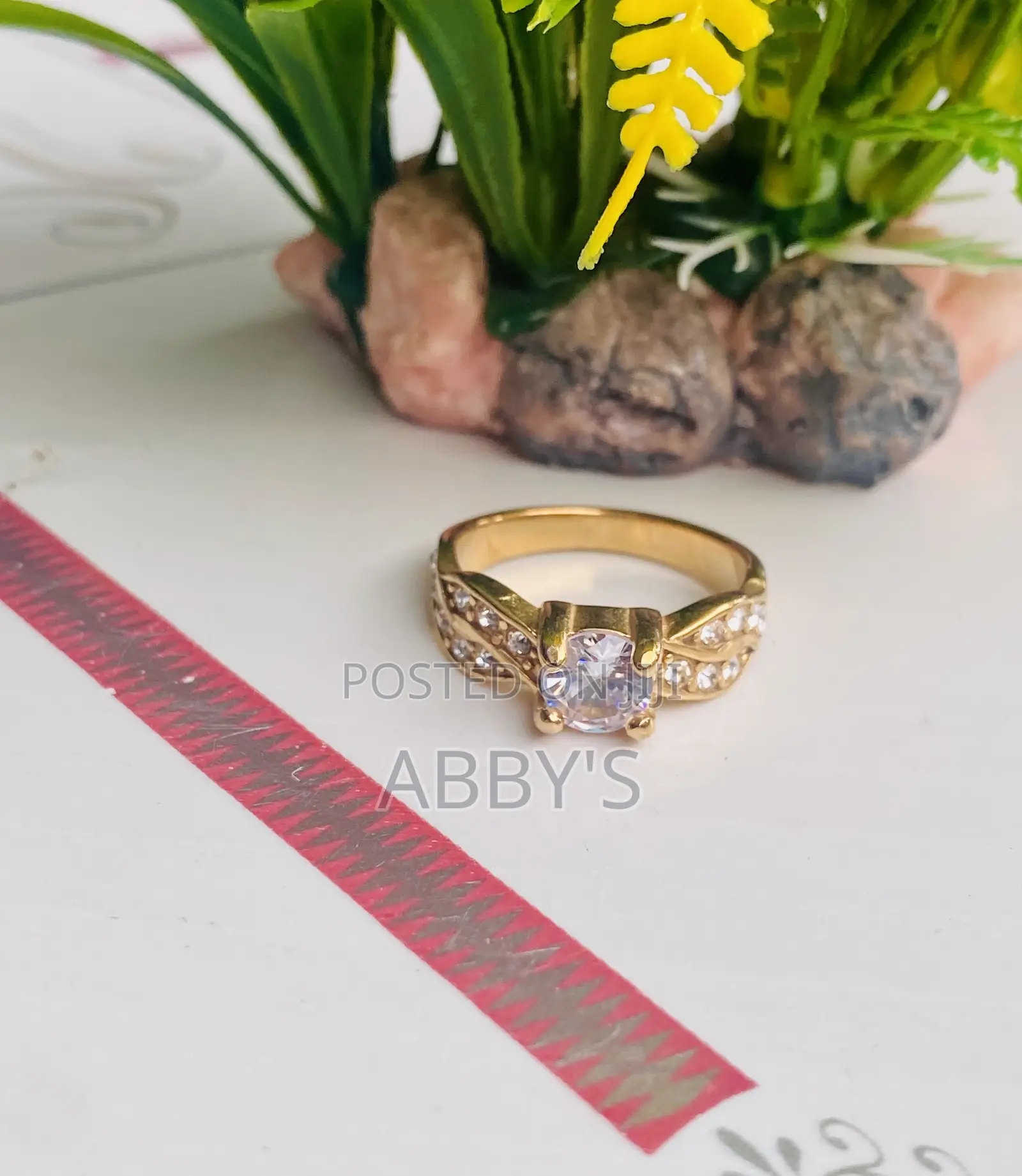 Premium Zirconia Gold Engagement/Promise Ring