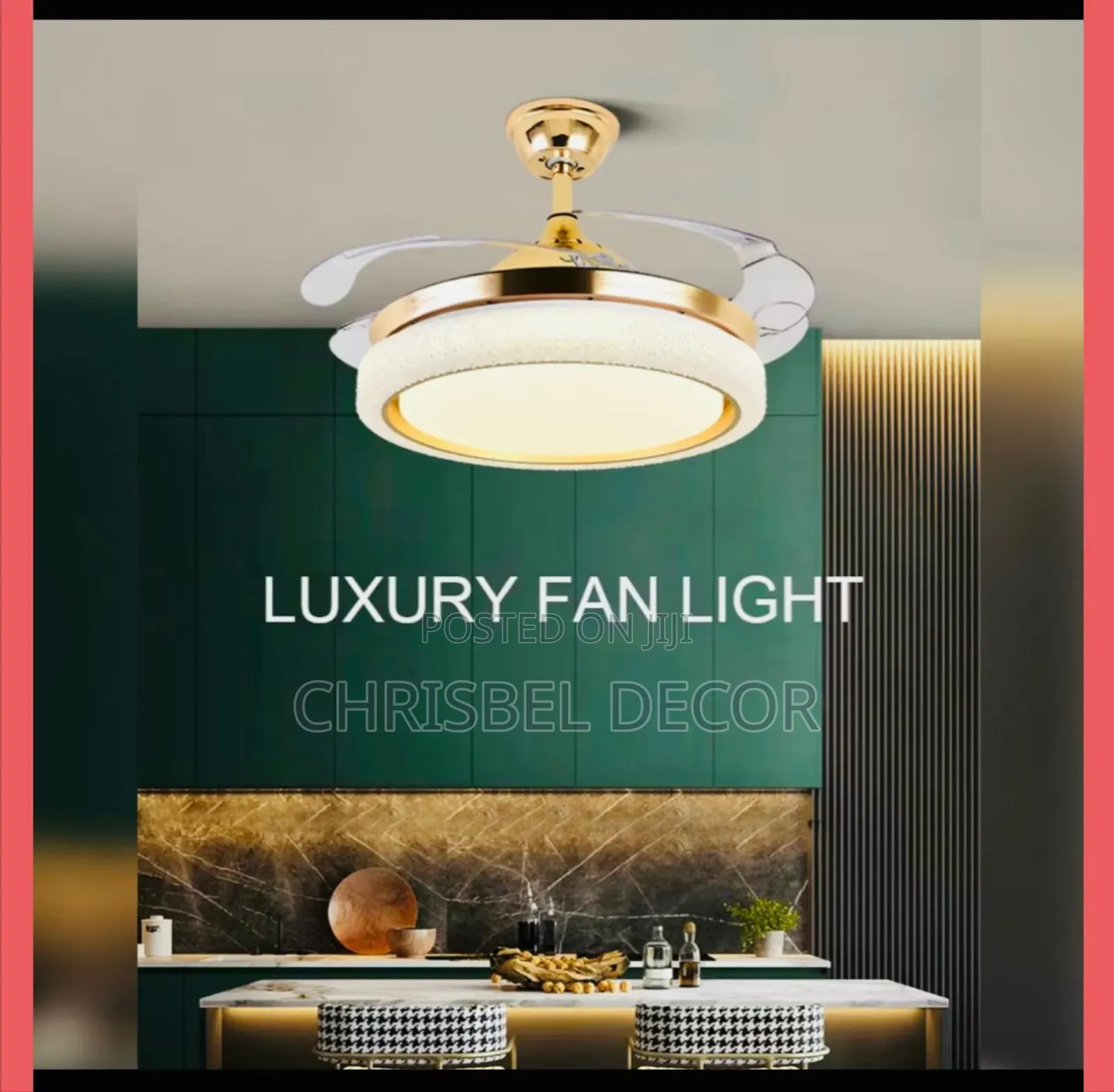 Modern Retractable Fanlight With Remote.