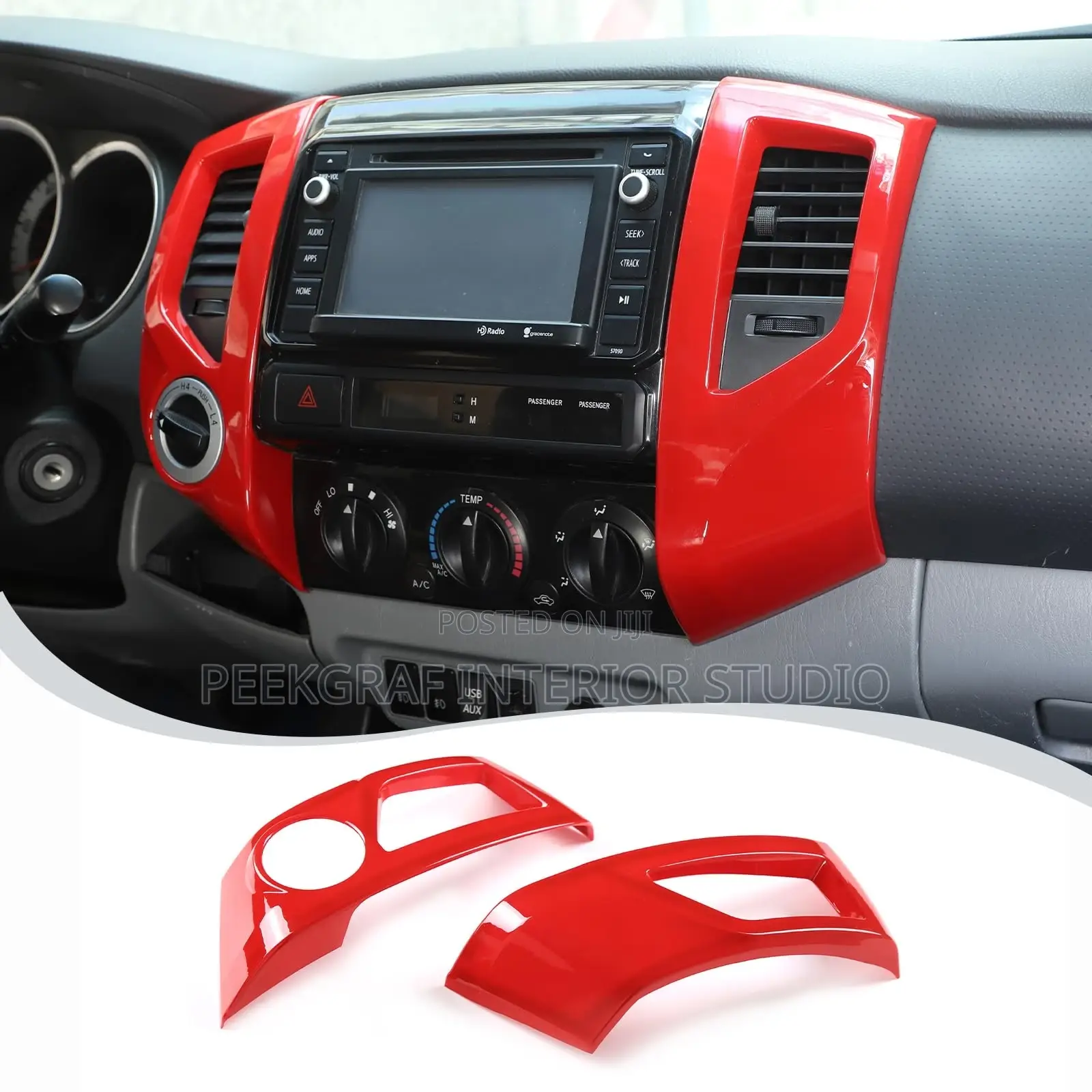 2012-2015 Toyota Tacoma Ac Vent Trim Panel Covers (Red Color)