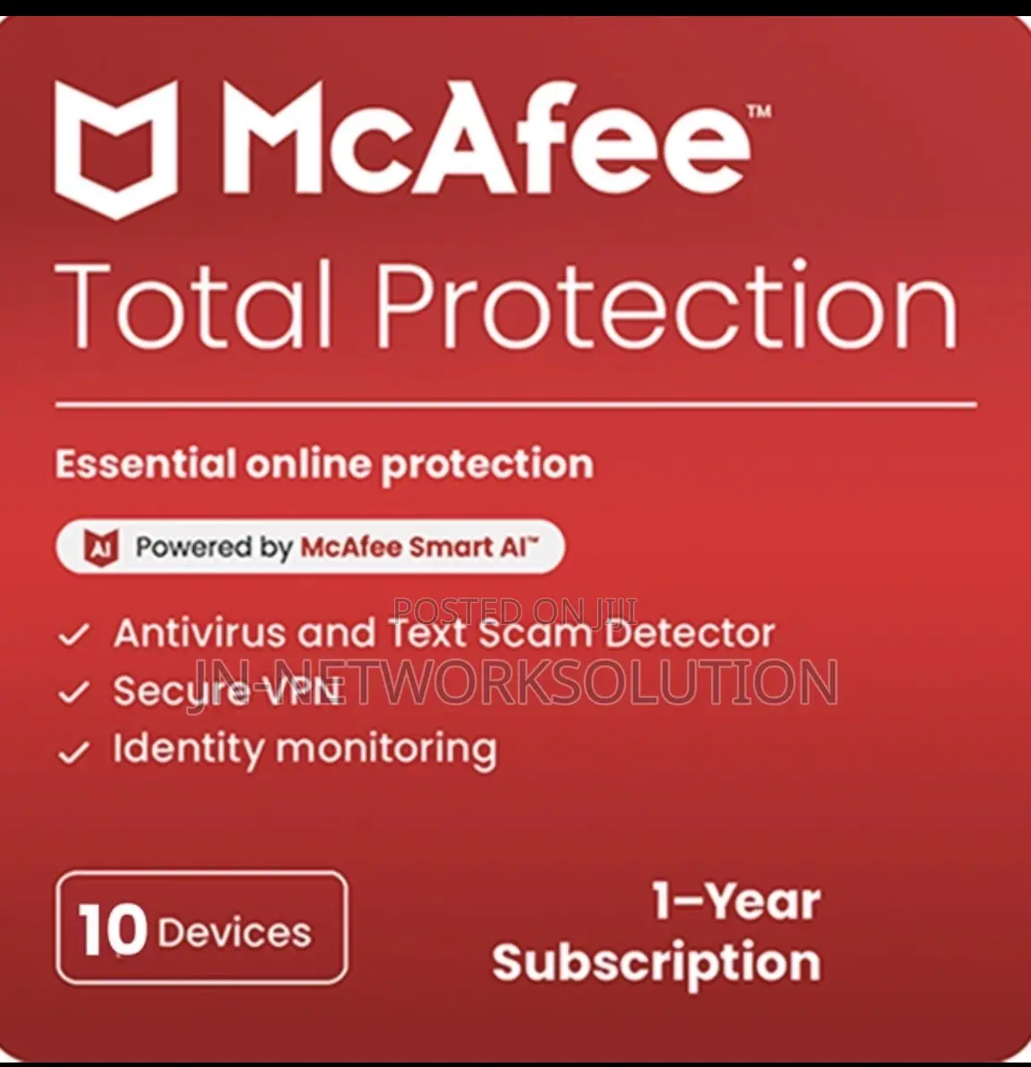McAfee Total Protection 1 Year 10 Device Global