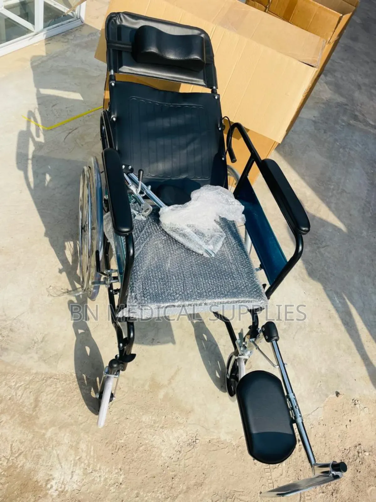 Adjustable Wheelchair With Commode and Long Back
