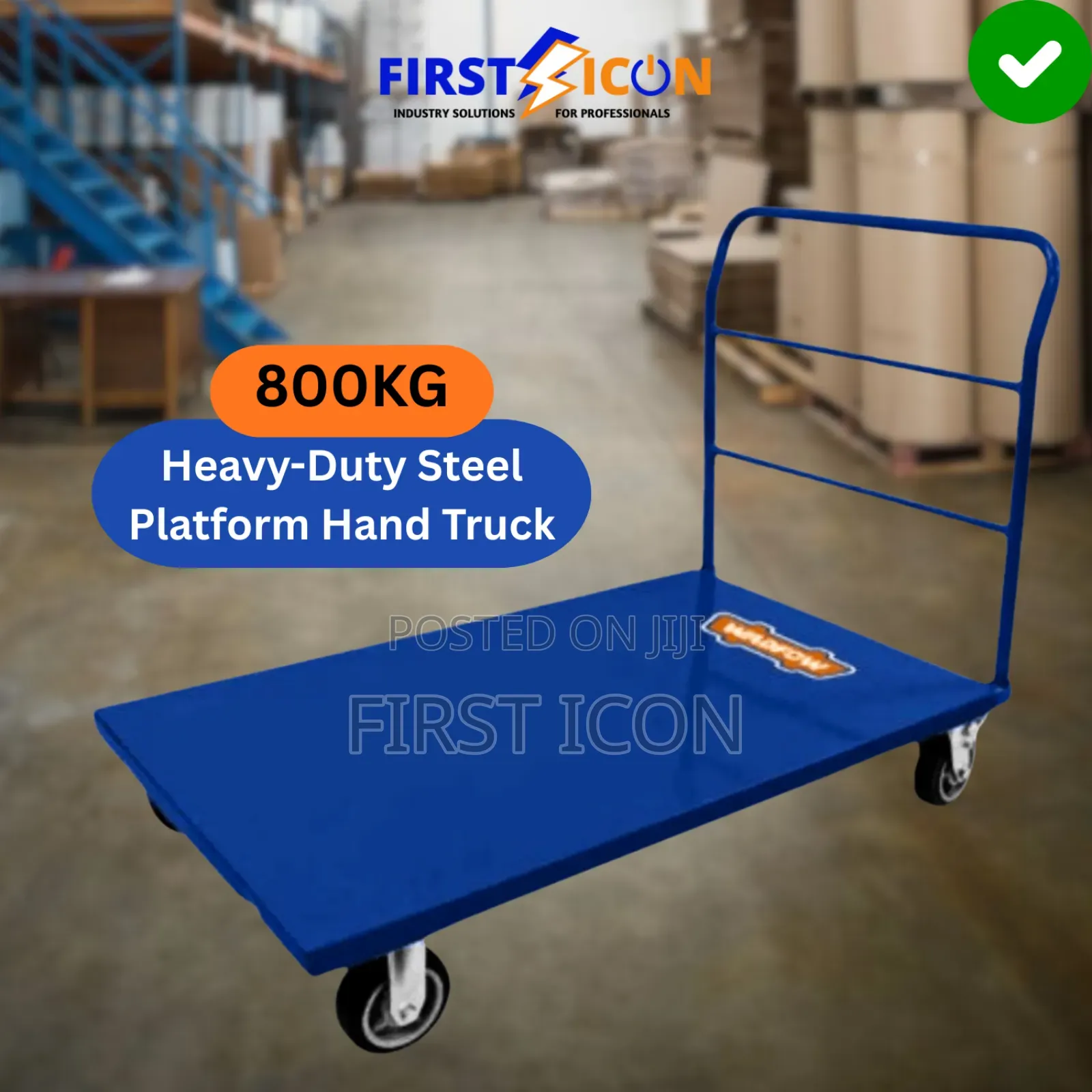 800kg Heavy-Duty Steel Platform Truck Trolley - Wadfow