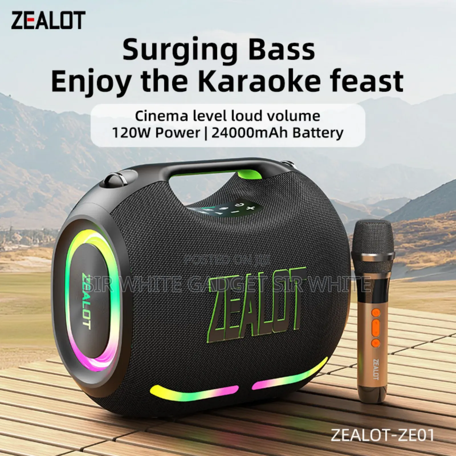 Zealot Ze01 120w Portable Wireless Speaker With 3d Surround Sound