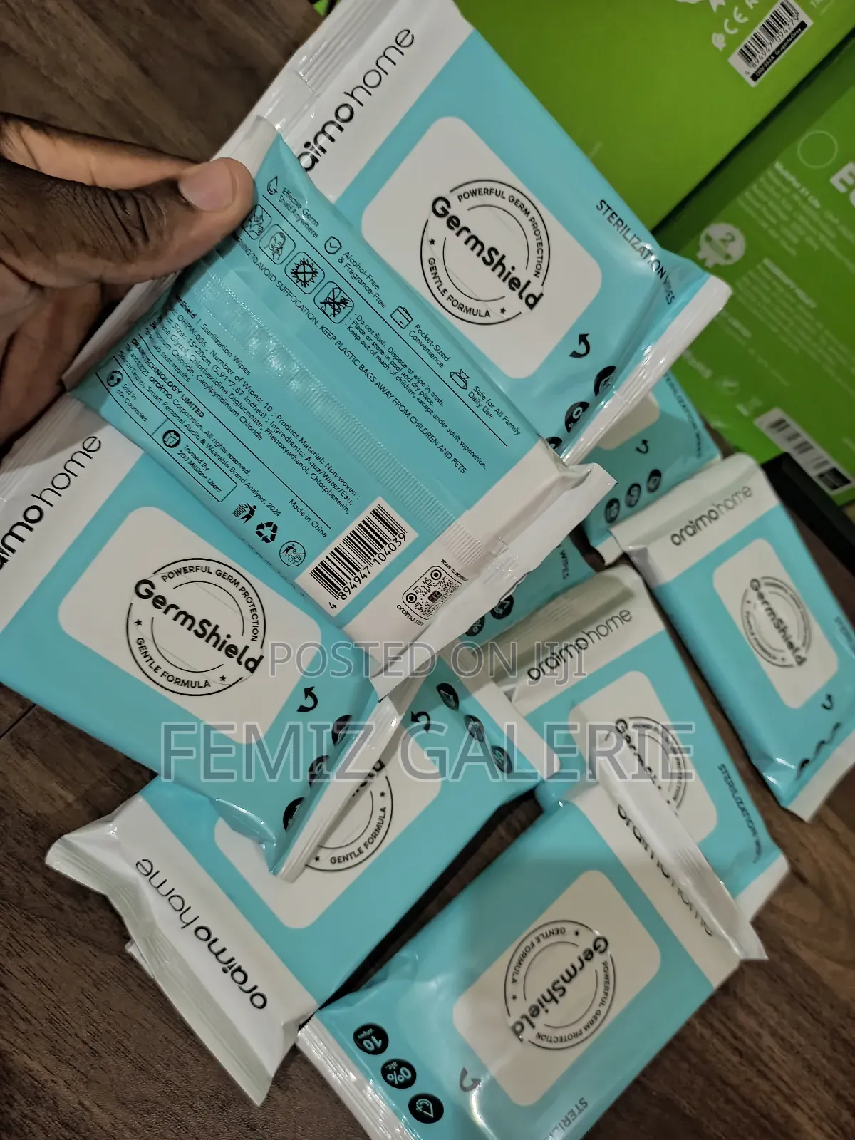 Oraimo Germshield Wipes Alcohol-Free Plant-Based Sterilization Wipes