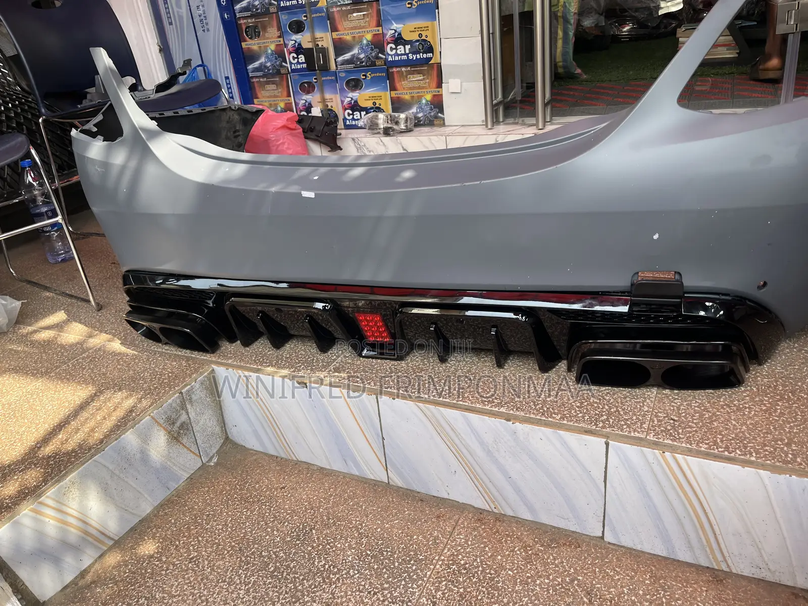 Benz W205 2015-2020 Back Bumper Diffuser With Exhaust