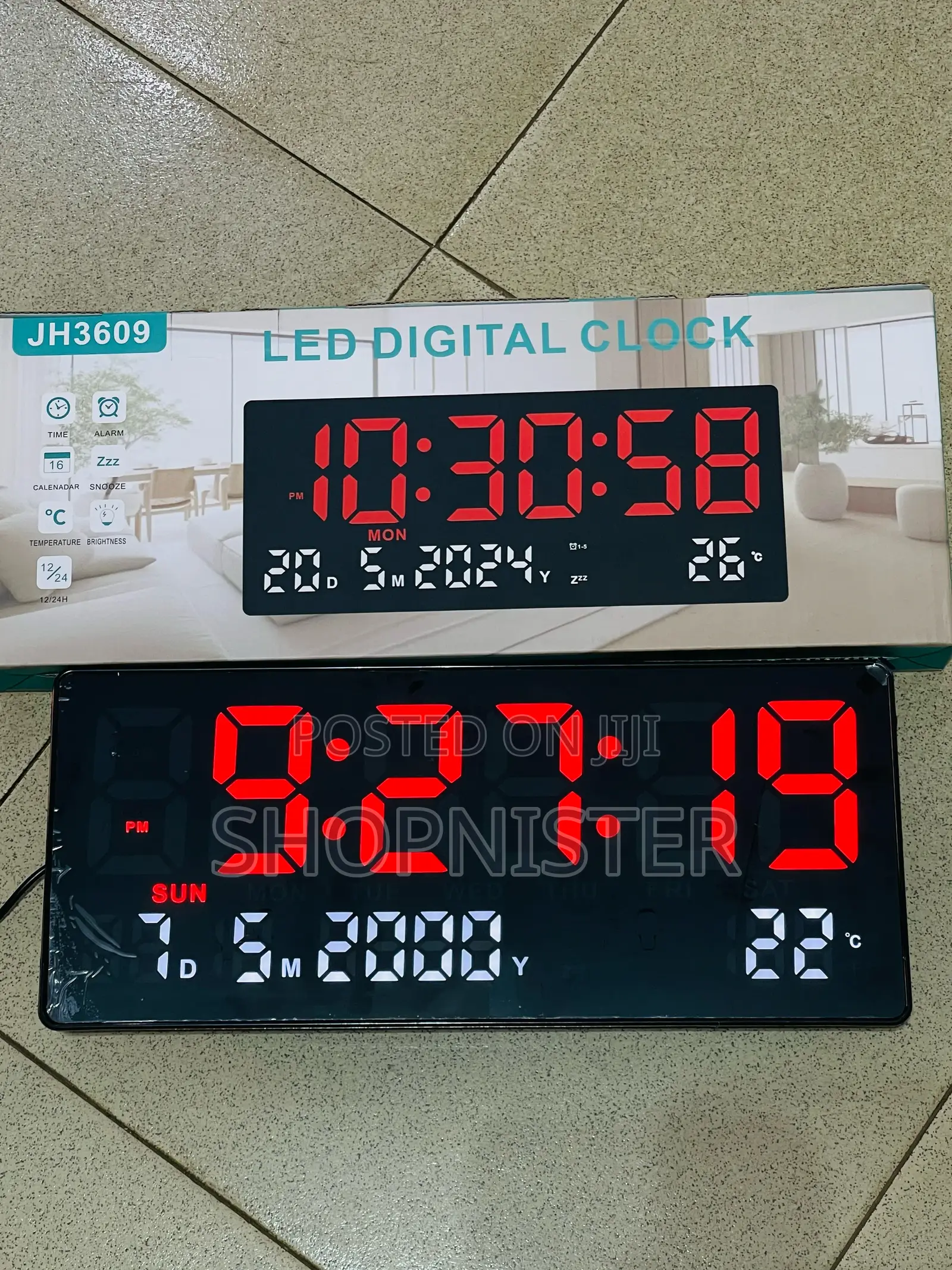 Digital Wall Clock With Thermometer