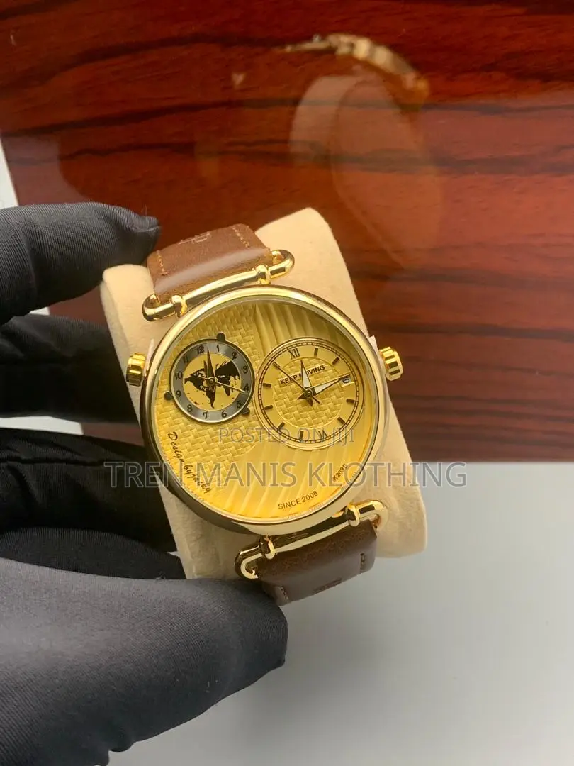 Keep Moving (Double Time) Men’S Brown Leather Watch