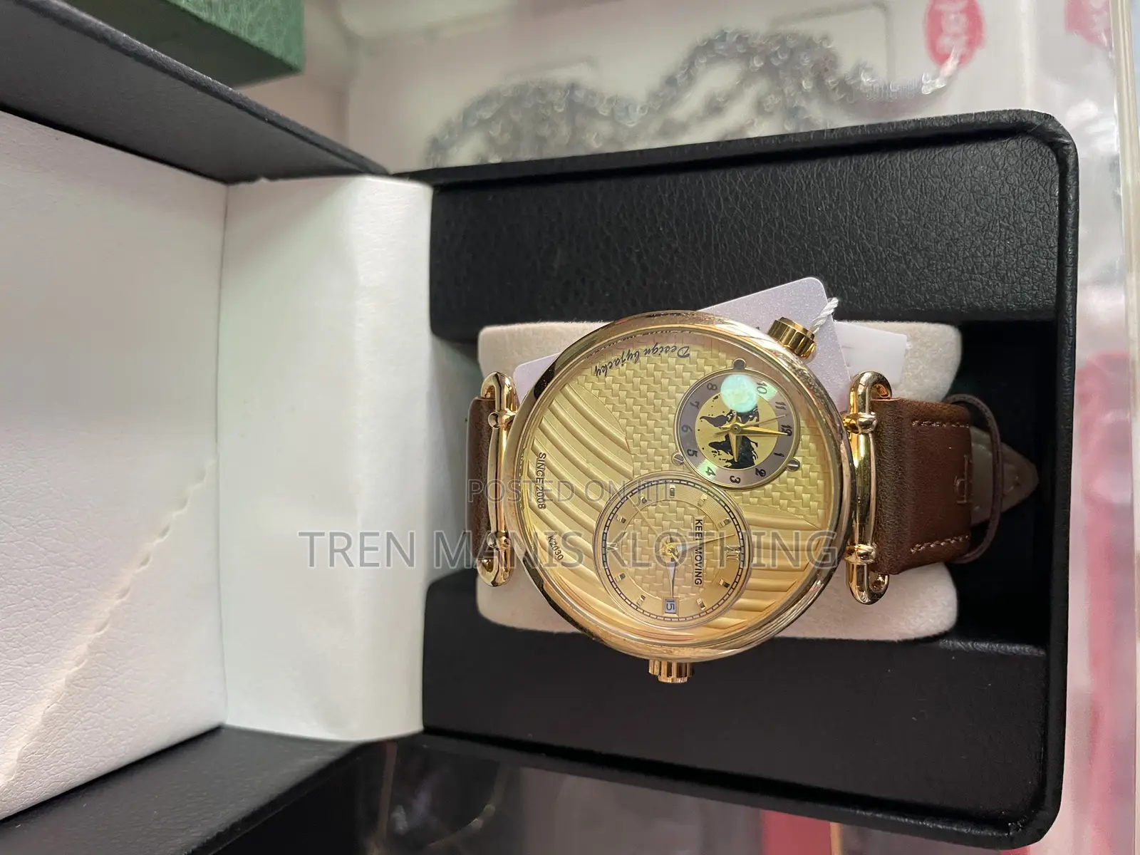 Keep Moving (Double Time) Men’S Brown Leather Watch