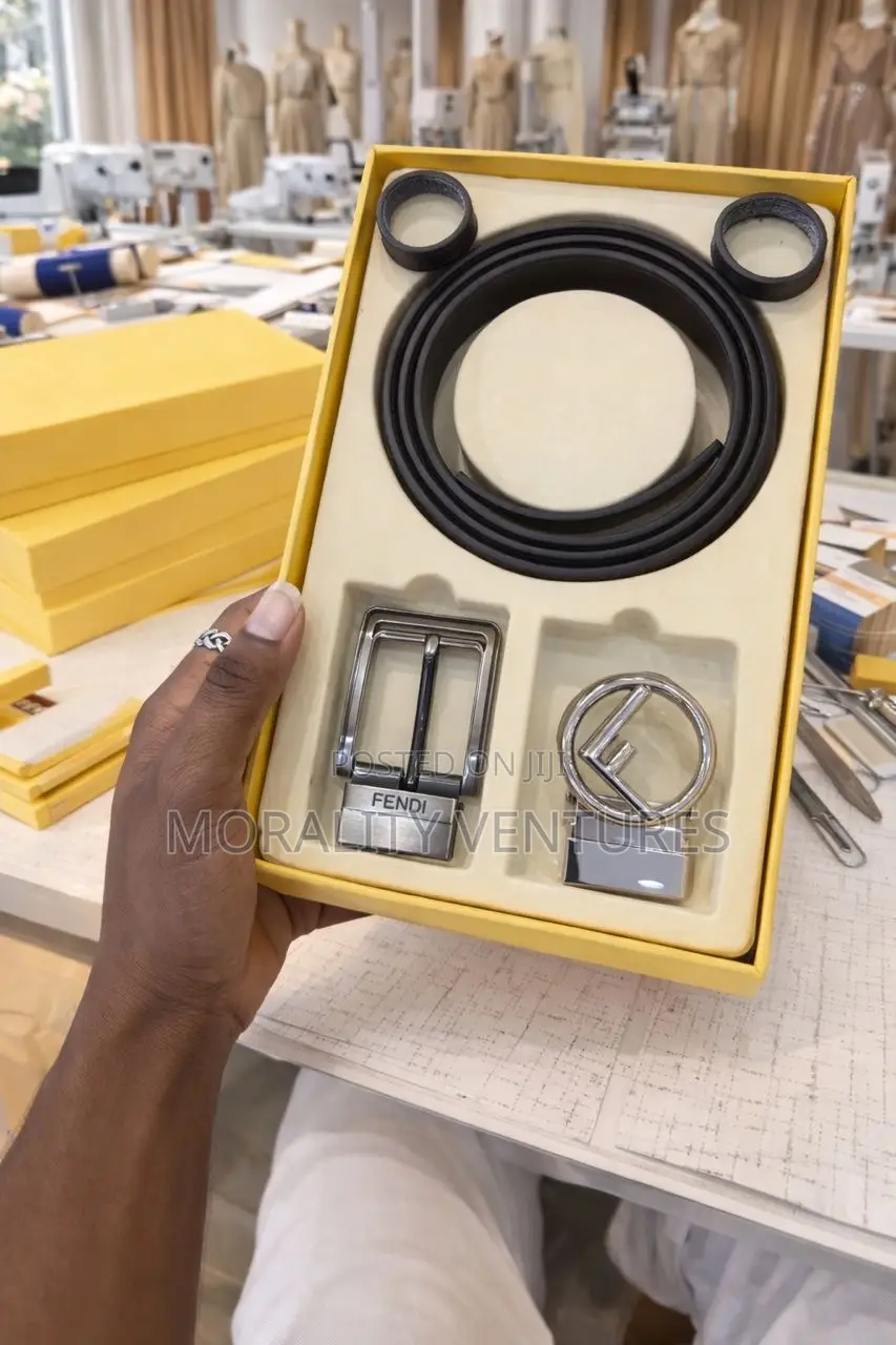 Fendi Leather Belt With Multiple Buckles