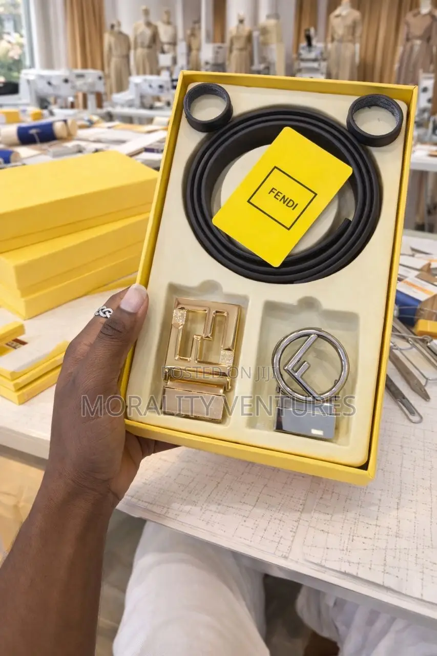 Fendi Leather Belt With Multiple Buckles