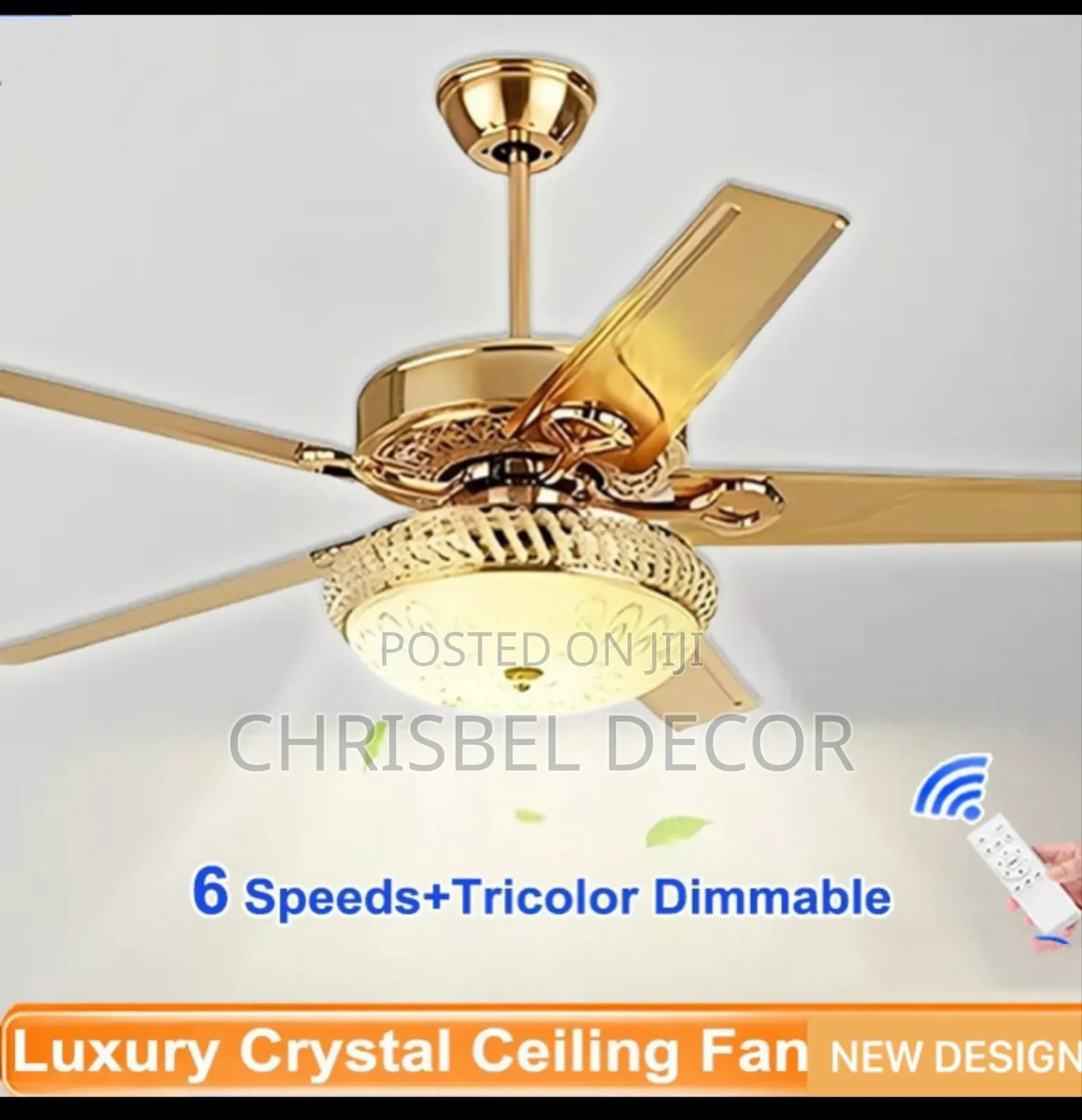 Golden Art Ceiling Fanlight With Remote Control.