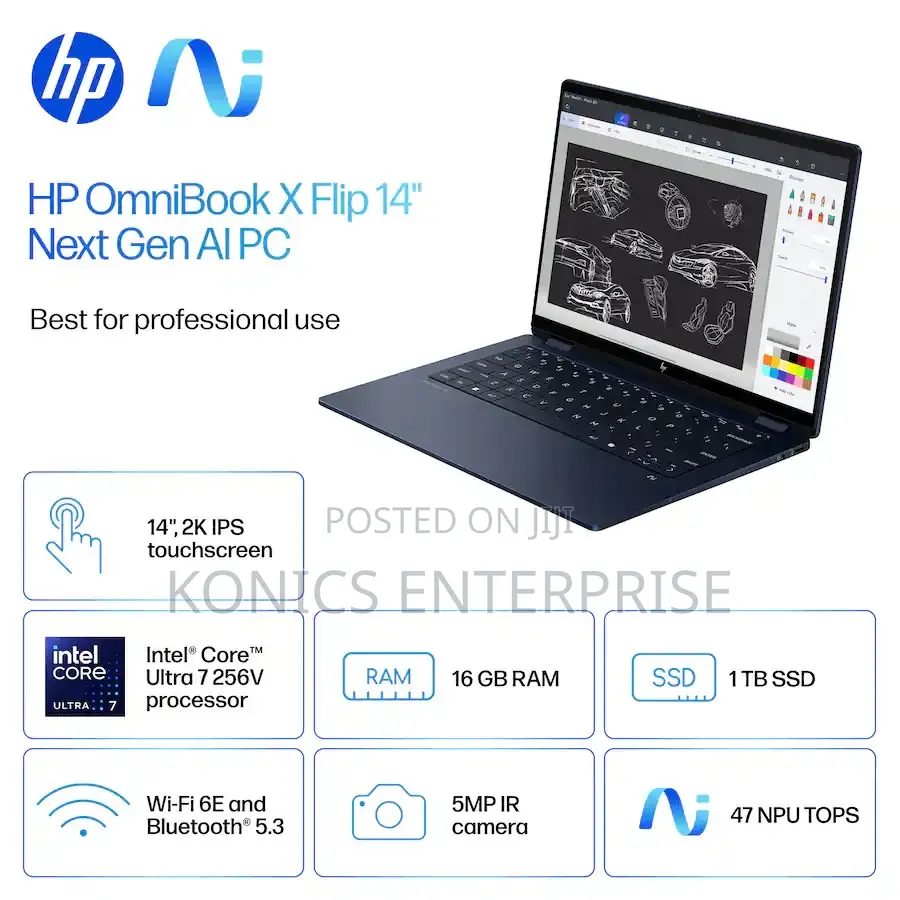 New Laptop HP OmniBook 5 Flip 16GB Intel Core Ultra 7 SSD 1T
