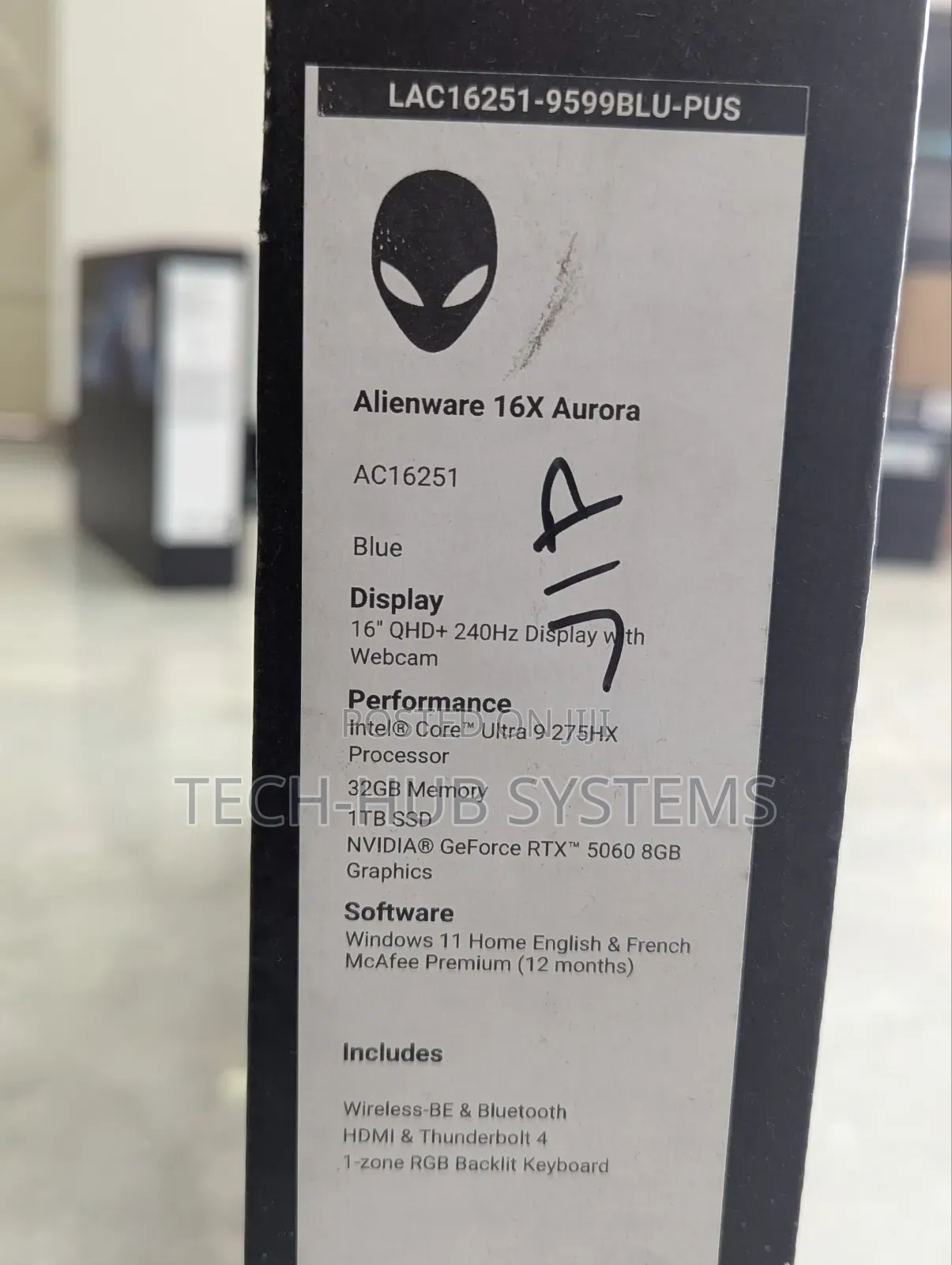 New Laptop Dell Alienware 16X Aurora 32GB Intel Core Ultra 9 SSD 1T