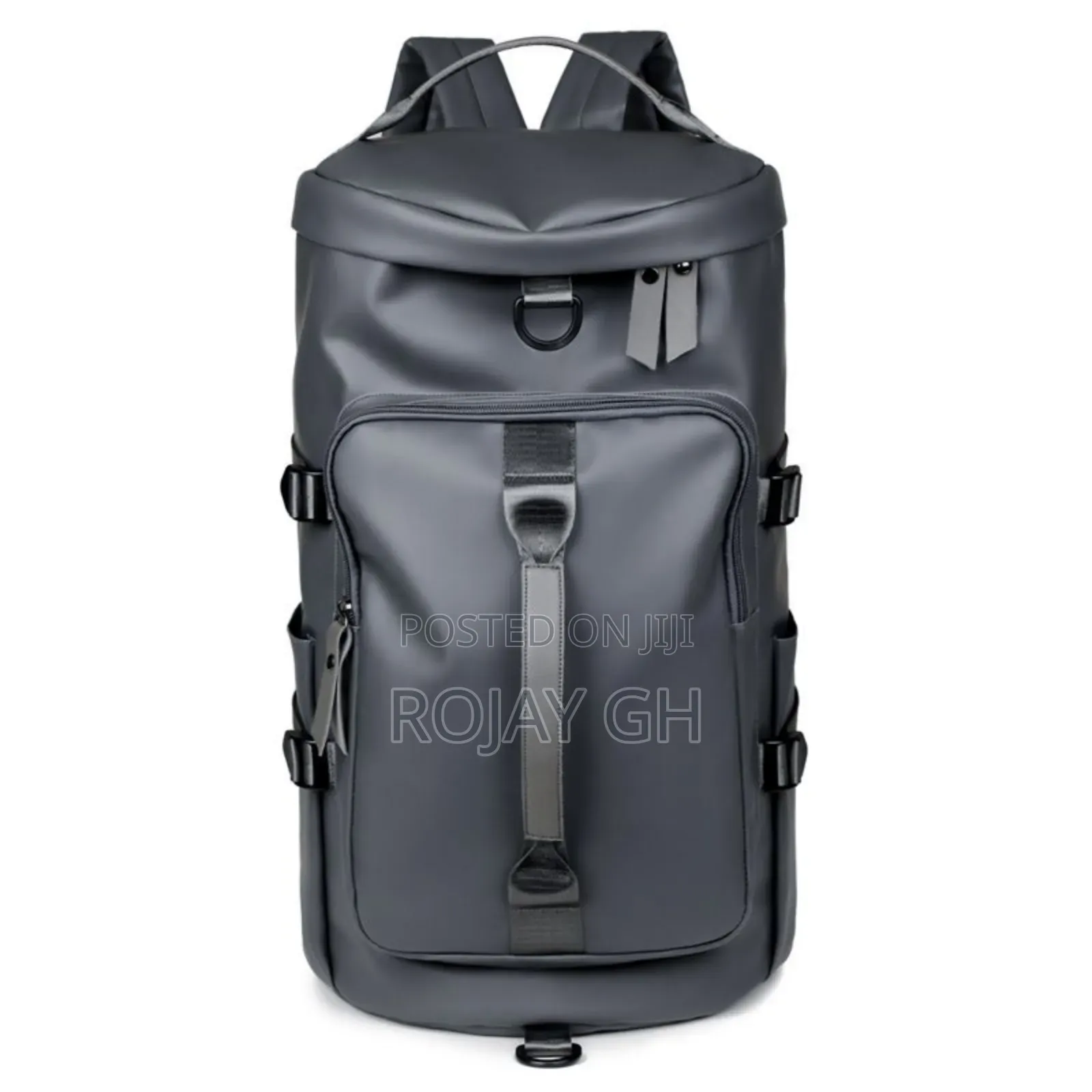 Multi-Functional Leather Travel Backpack With Shoe Compartment - Black