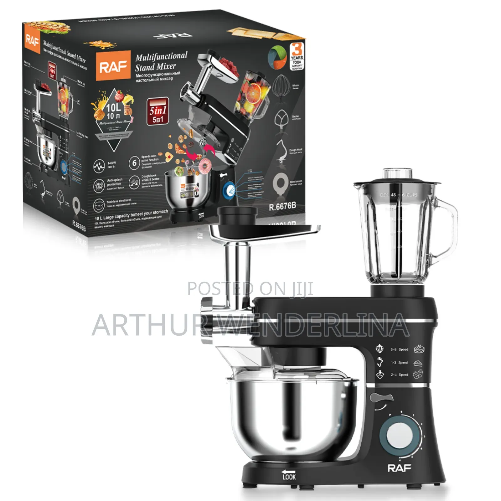 Raf 
 5 in 1 Stand Mixer Blender Machine for Dough Mixer and Baking