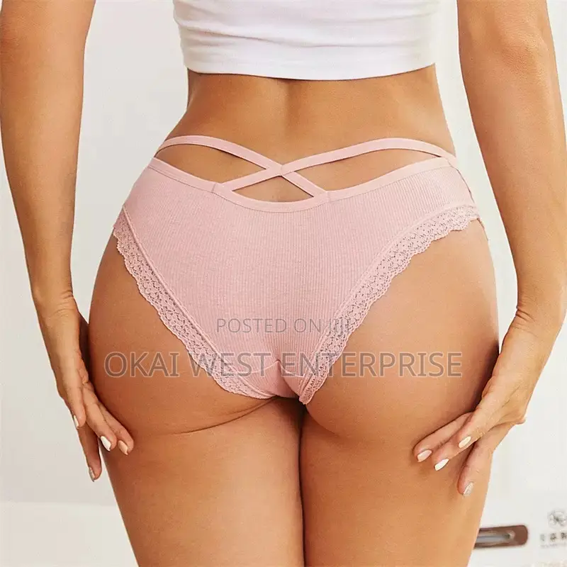 Charming Cotton Lace-Trimmed Low Waist Bikini: Effortless Elegance