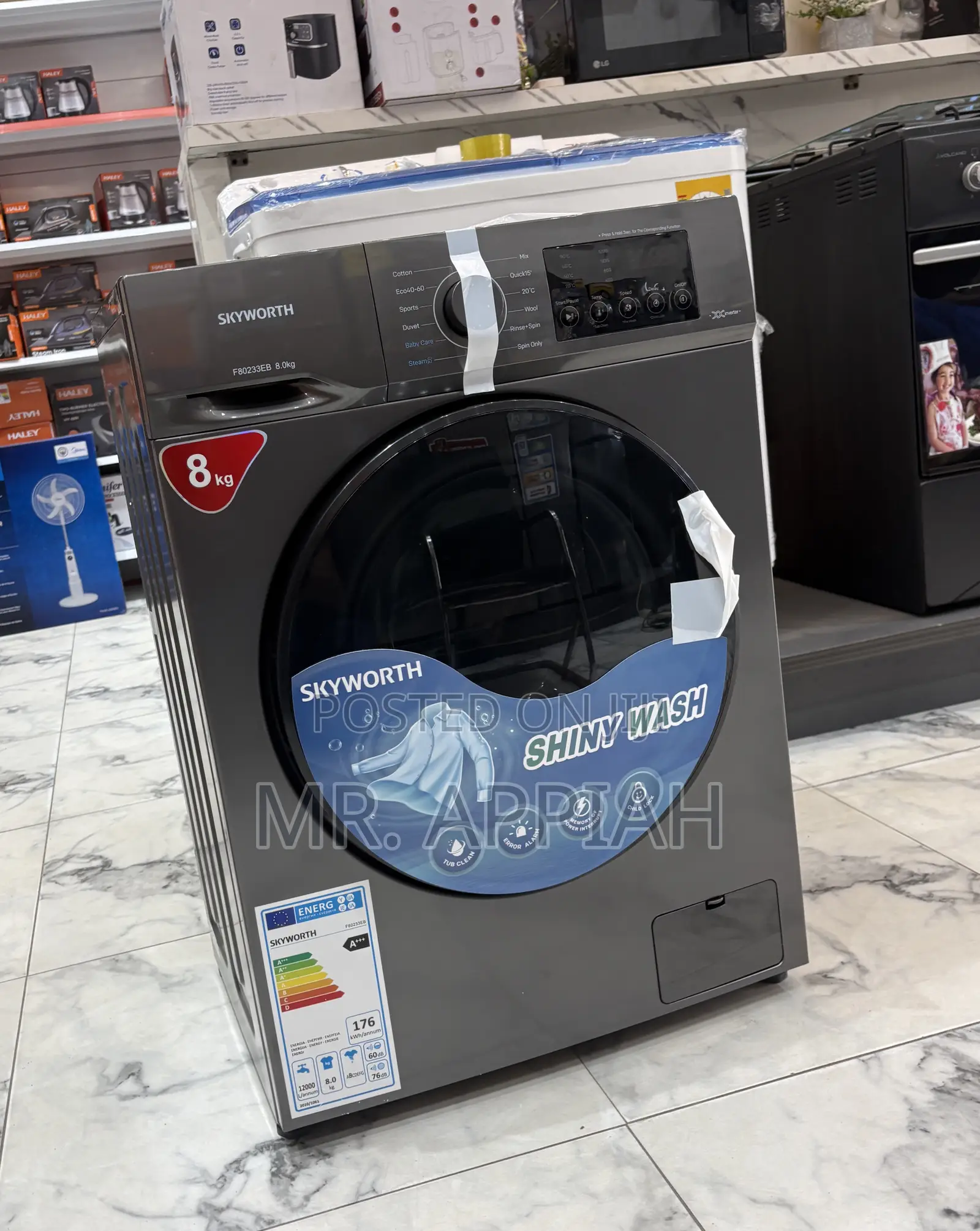 Original Skyworth Full Automatic Electric Washing Machine(8kg)Gray 