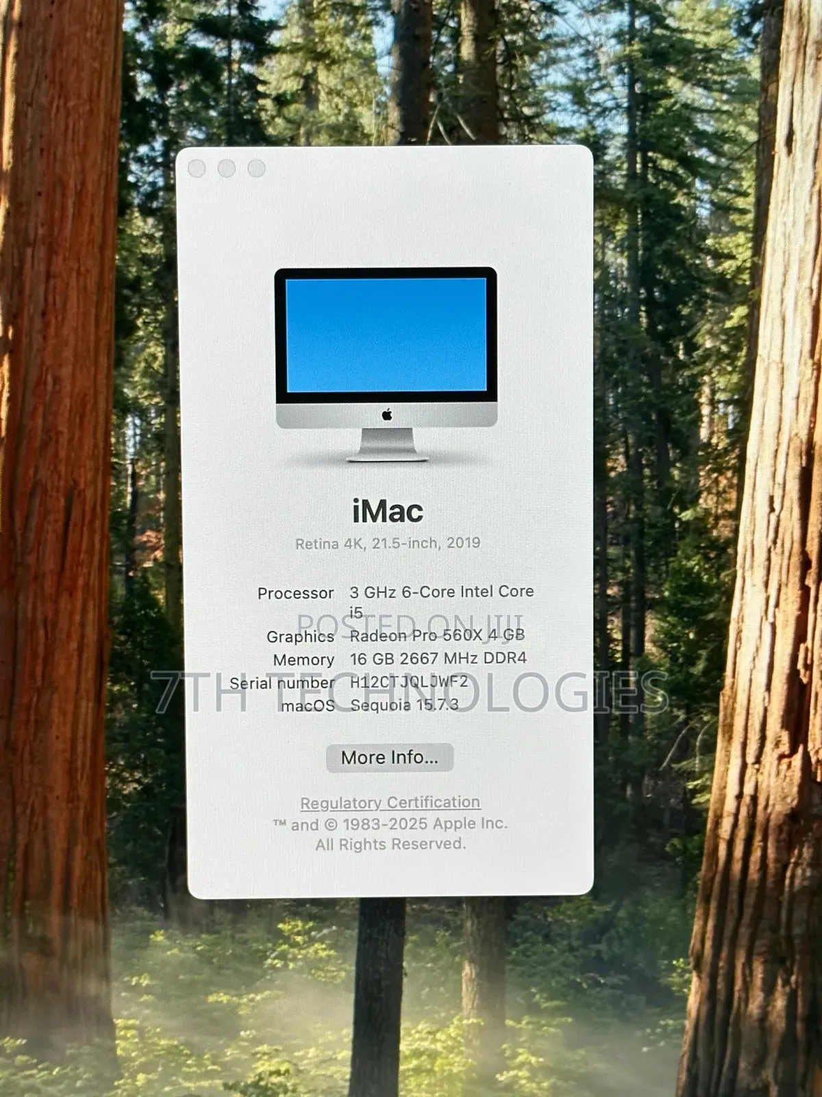 Desktop Computer Apple iMac 16GB Intel Core I5 SSD 512GB