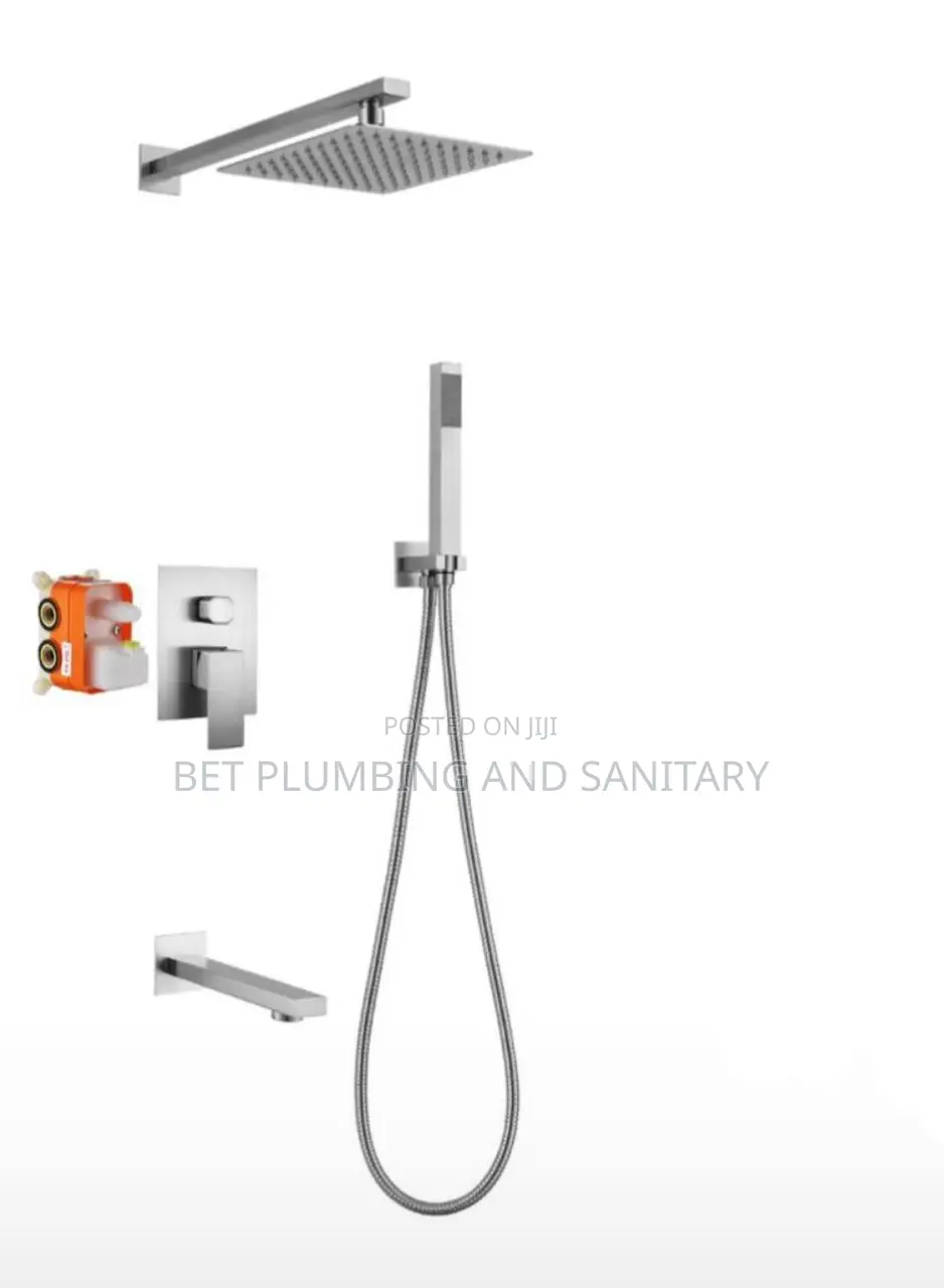 3 In 1 Steel Chrome Shower Set Bathroom Mixer Antirust Shower Pole