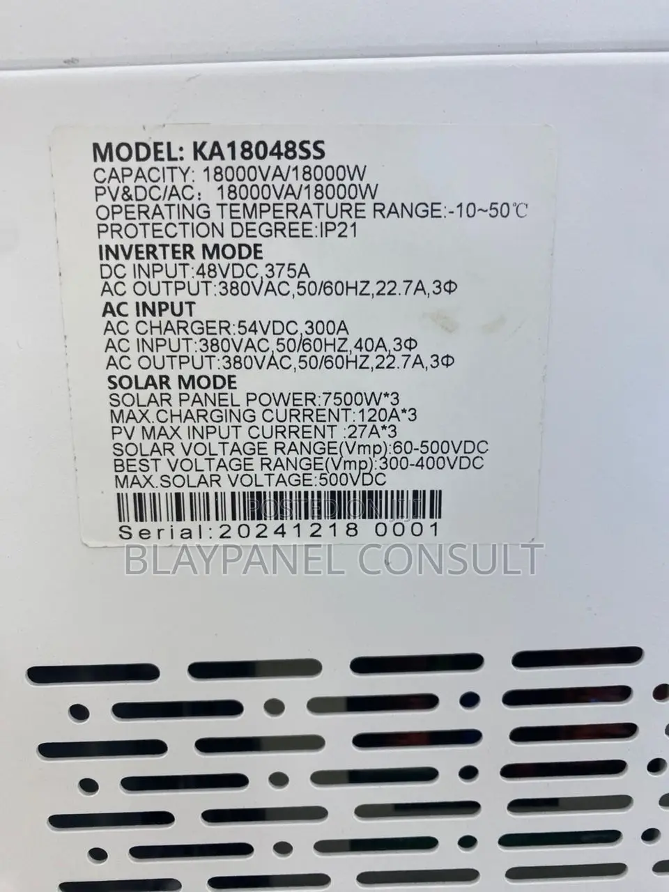 18kw Solar Hybrid Inverter 3-Phase