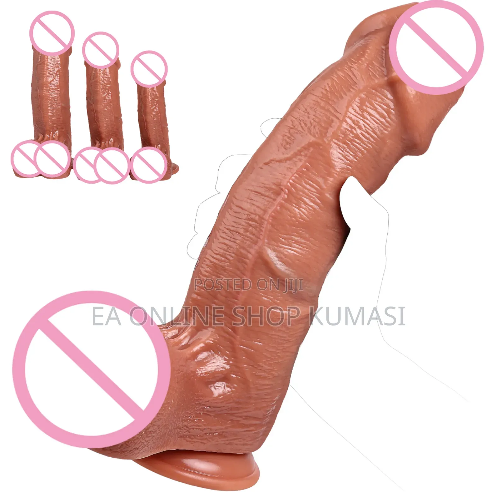 11 Inch Brown Penis Dildo. No Vibration