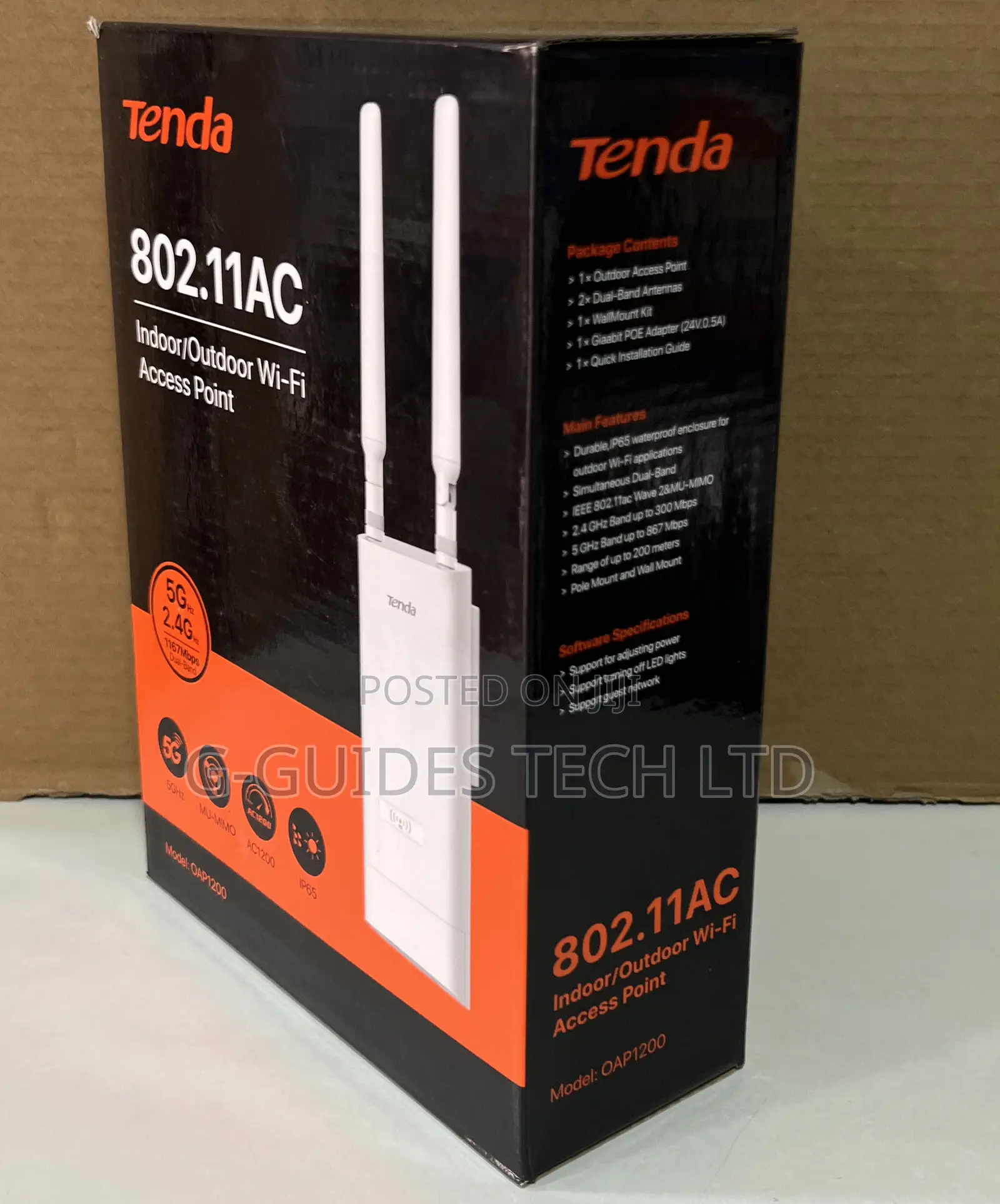 Tenda Ac1200 Dual-Band Indoor/Outdoor Wi-Fi Access Point Oap1200
