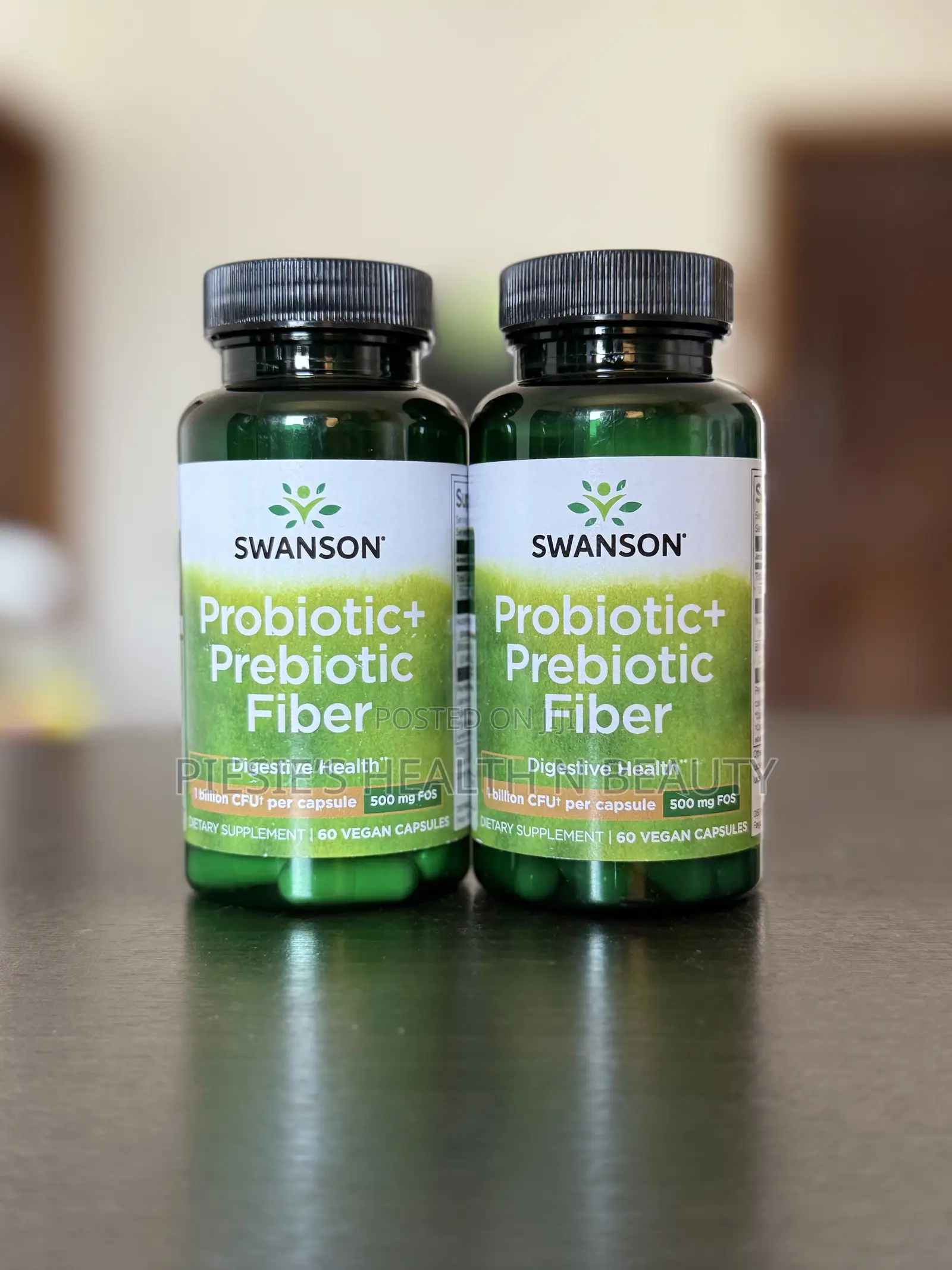 Swanson Probiotic+ Prebiotic Fiber Digestive Health, 60 Capsules
