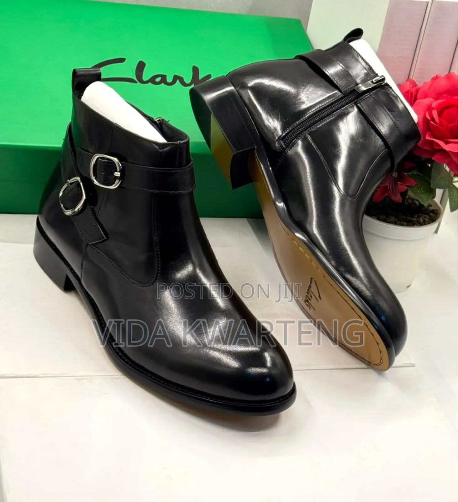 Executive Clarks Black Leather Boots