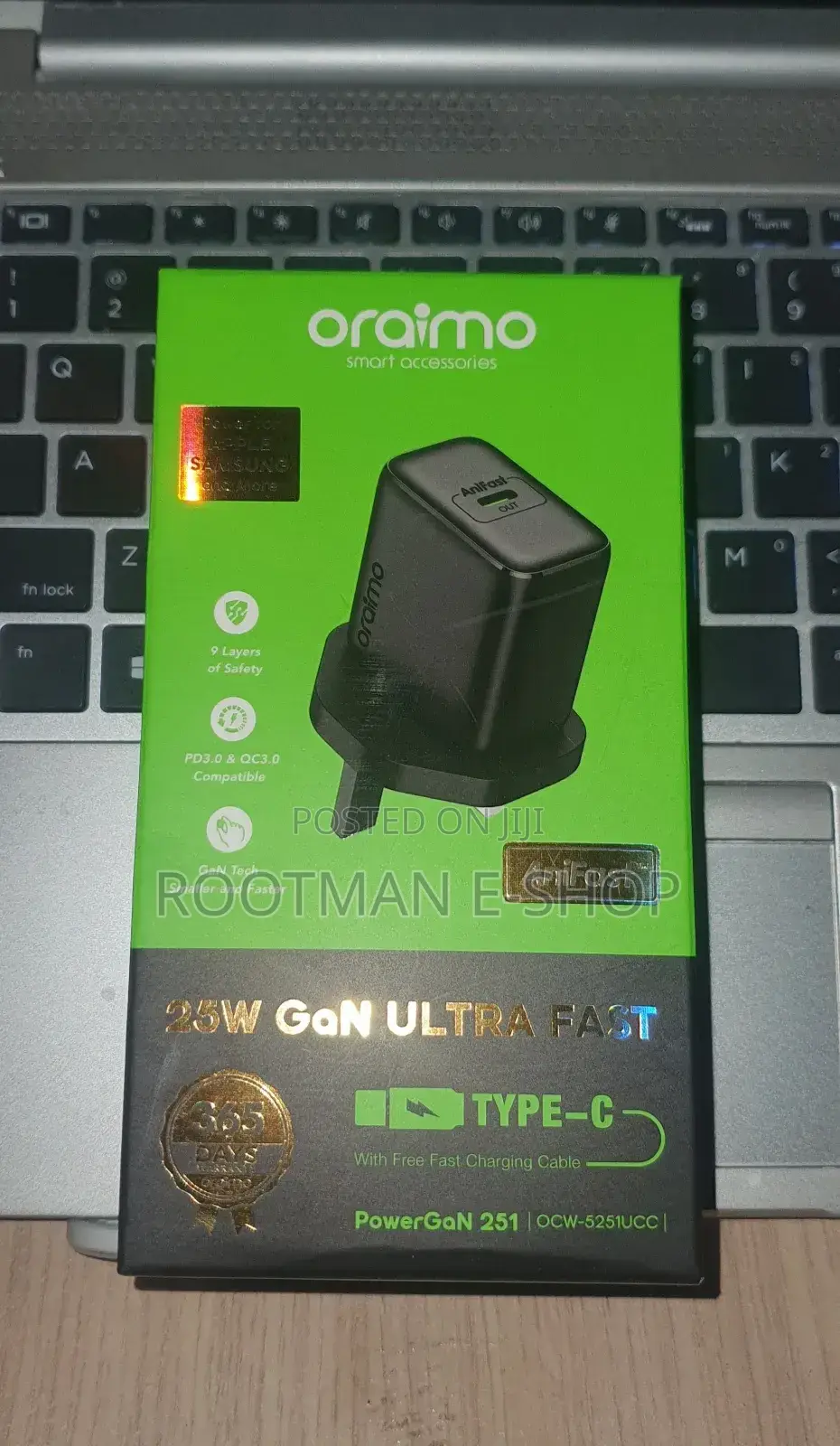 Oraimo Powergan 251 25w Gan Fast Mini Charger Set