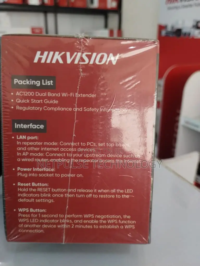 Hikvision Ac1200 Dual Band Wi-Fi Extender Ds-3wre12c