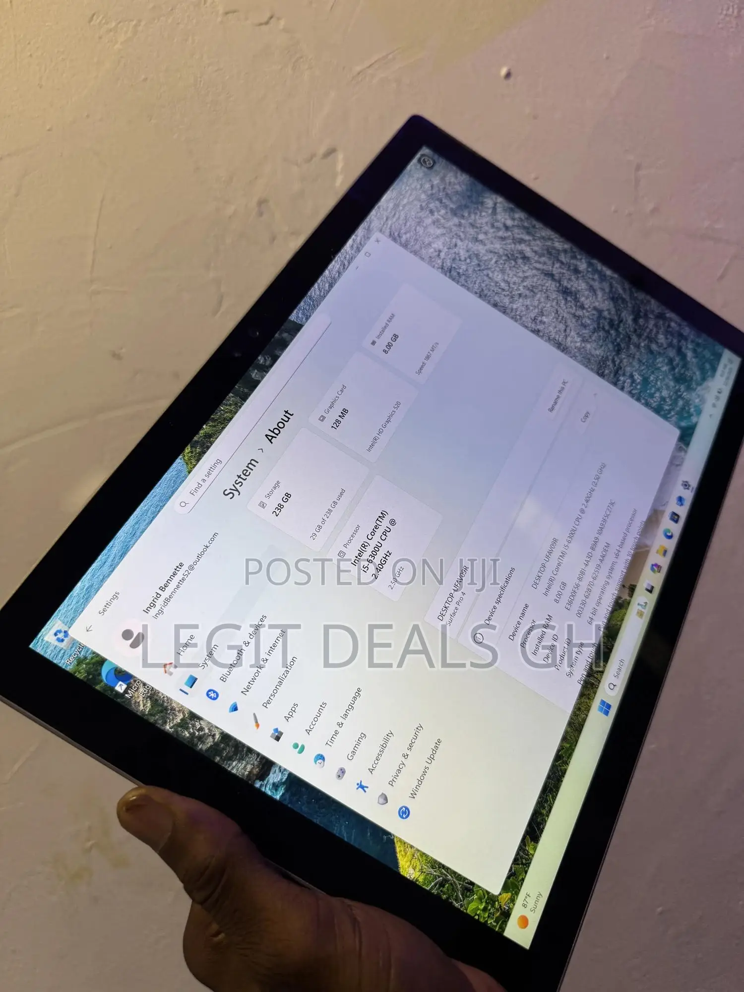 Laptop Microsoft Surface Pro 4 8GB Intel Core i5 SSD 256GB
