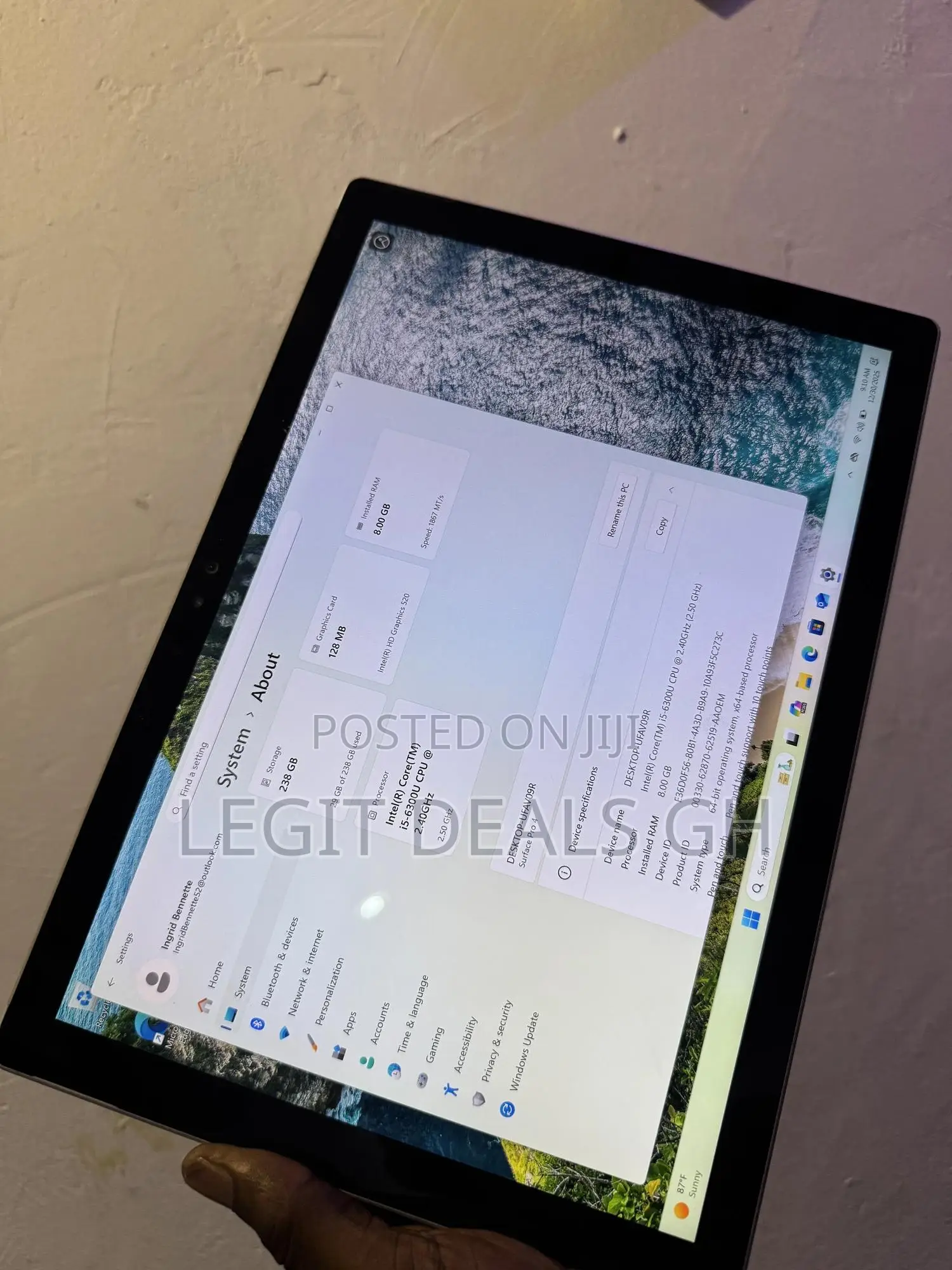Laptop Microsoft Surface Pro 4 8GB Intel Core i5 SSD 256GB