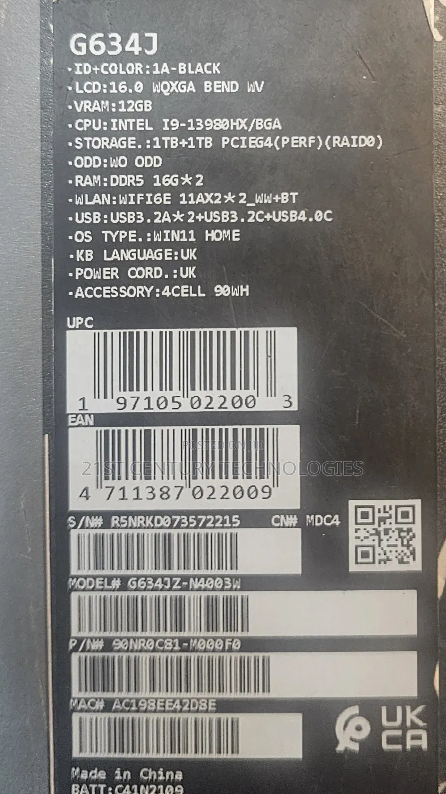Laptop Asus ROG Strix SCAR Edition 32GB Intel Core Ultra 9 SSD 2T