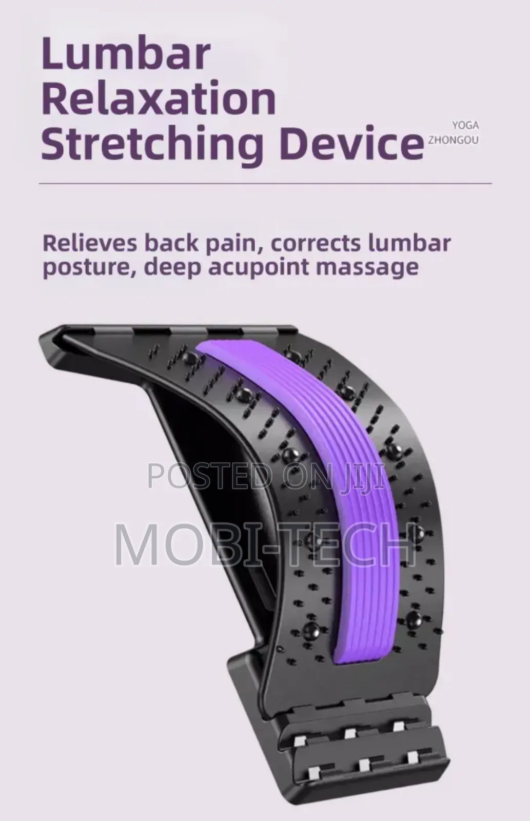 Adjustable Back Stretcher and Massager and Back Pain Reliever