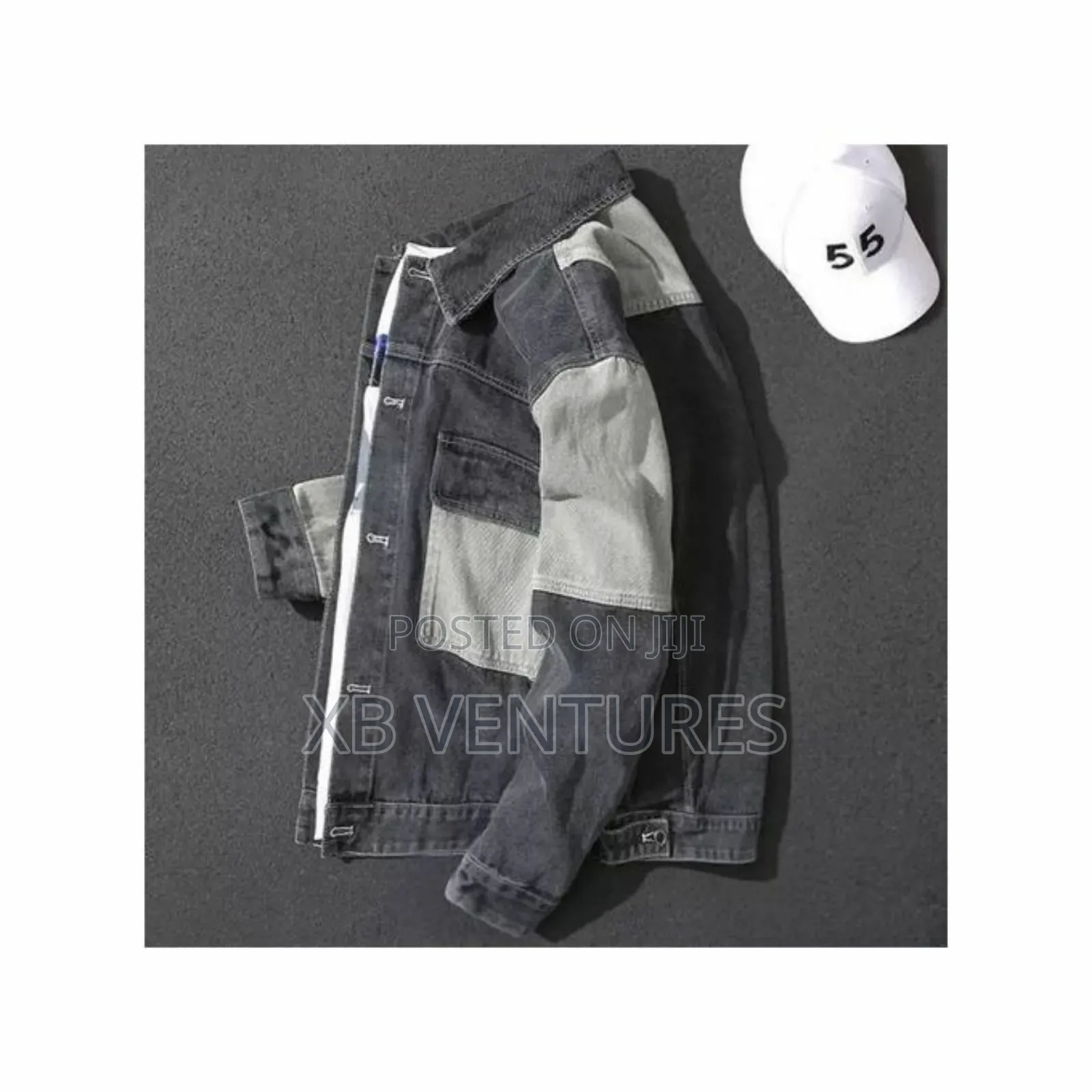 Men's Casual Button Down Denim Jacket Classic Jean Coat - Grey