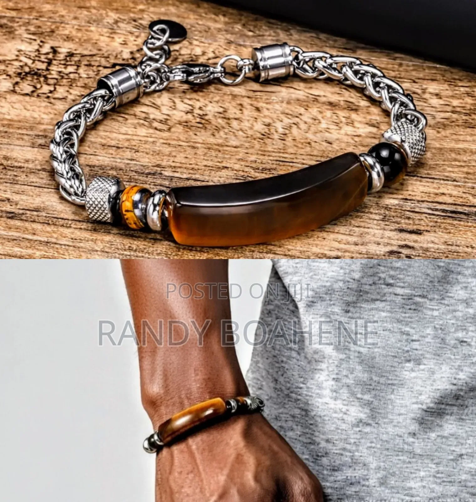 Men Natural Stone Bracelet