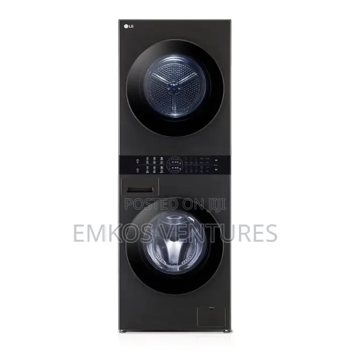 Lg Wt1310yj 13/10kg Washtower With Centre Control, Black Steel Color