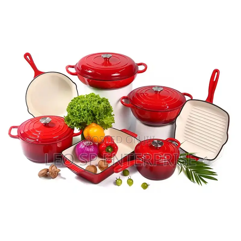 11 Pieces Durable Cast Iron Cookware