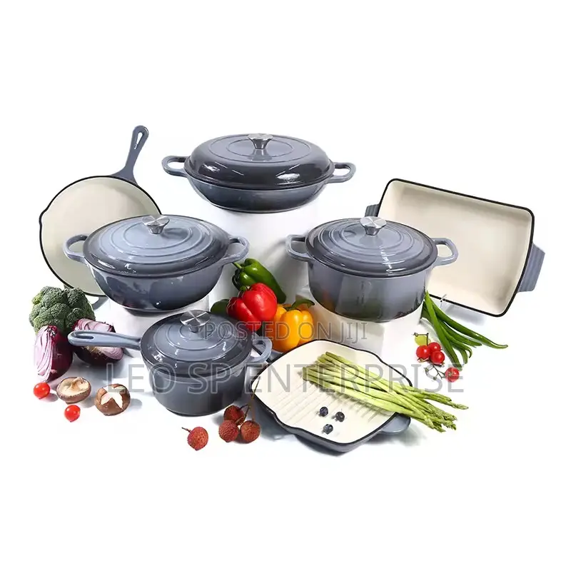 11 Pieces Durable Cast Iron Cookware