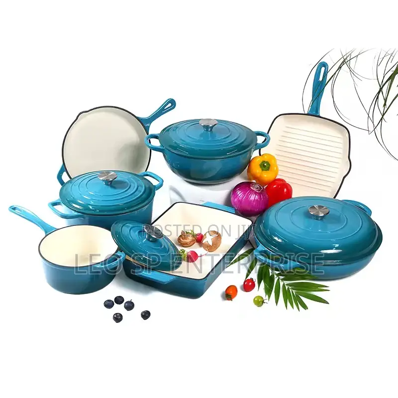 11 Pieces Durable Cast Iron Cookware