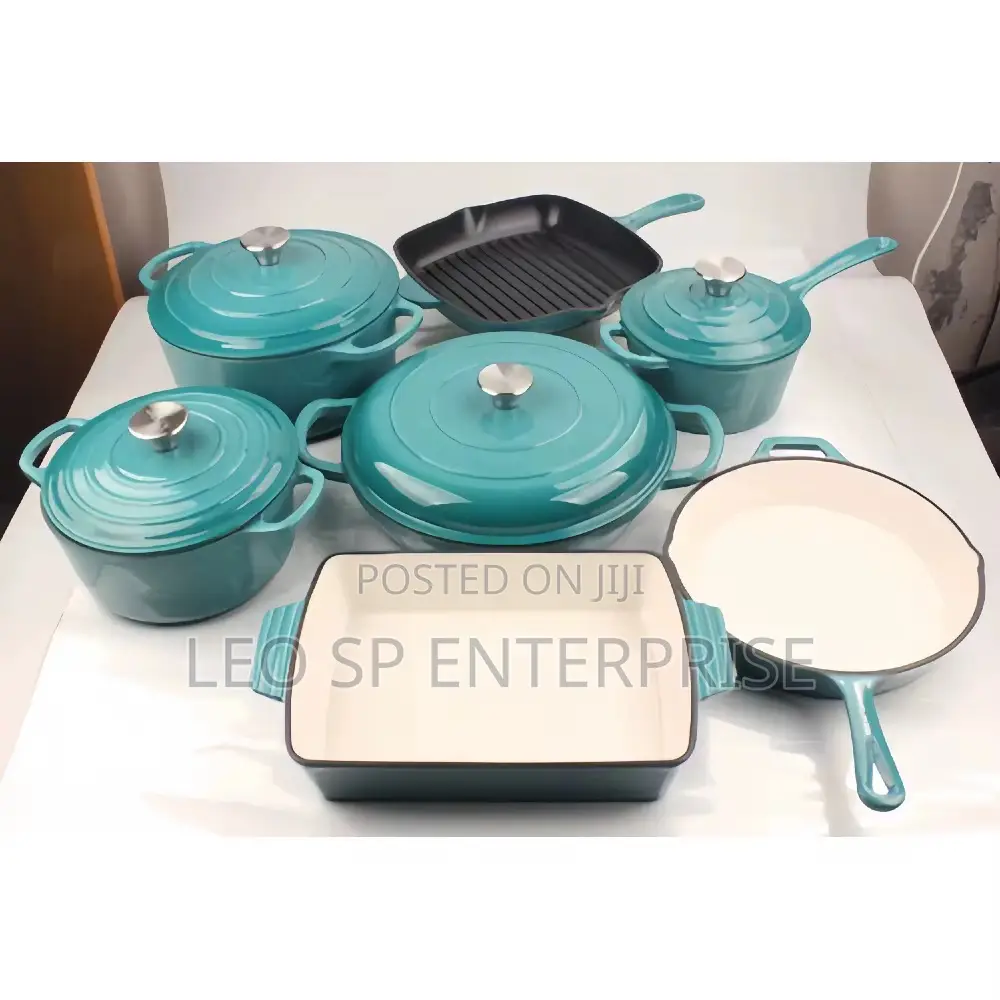 11 Pieces Durable Cast Iron Cookware